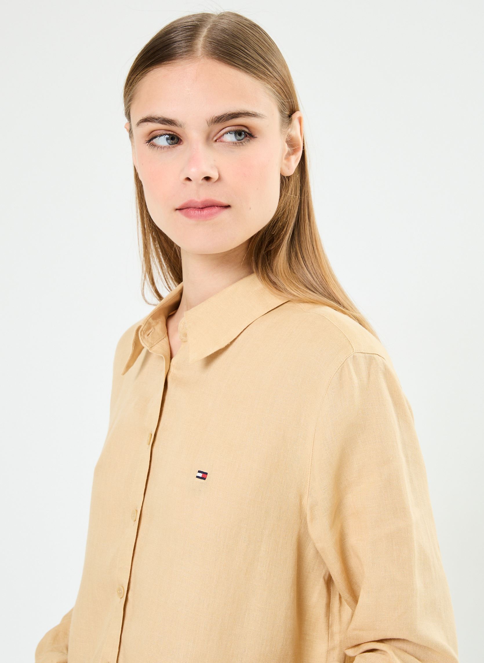 Camicie a maniche lunghe Linen Relaxed Shirt WW0WW42037 donna beige Tommy Hilfiger Camicie a maniche lunghe Linen Relaxed Shirt WW0WW42037 donna beige HARVEST WHEAT