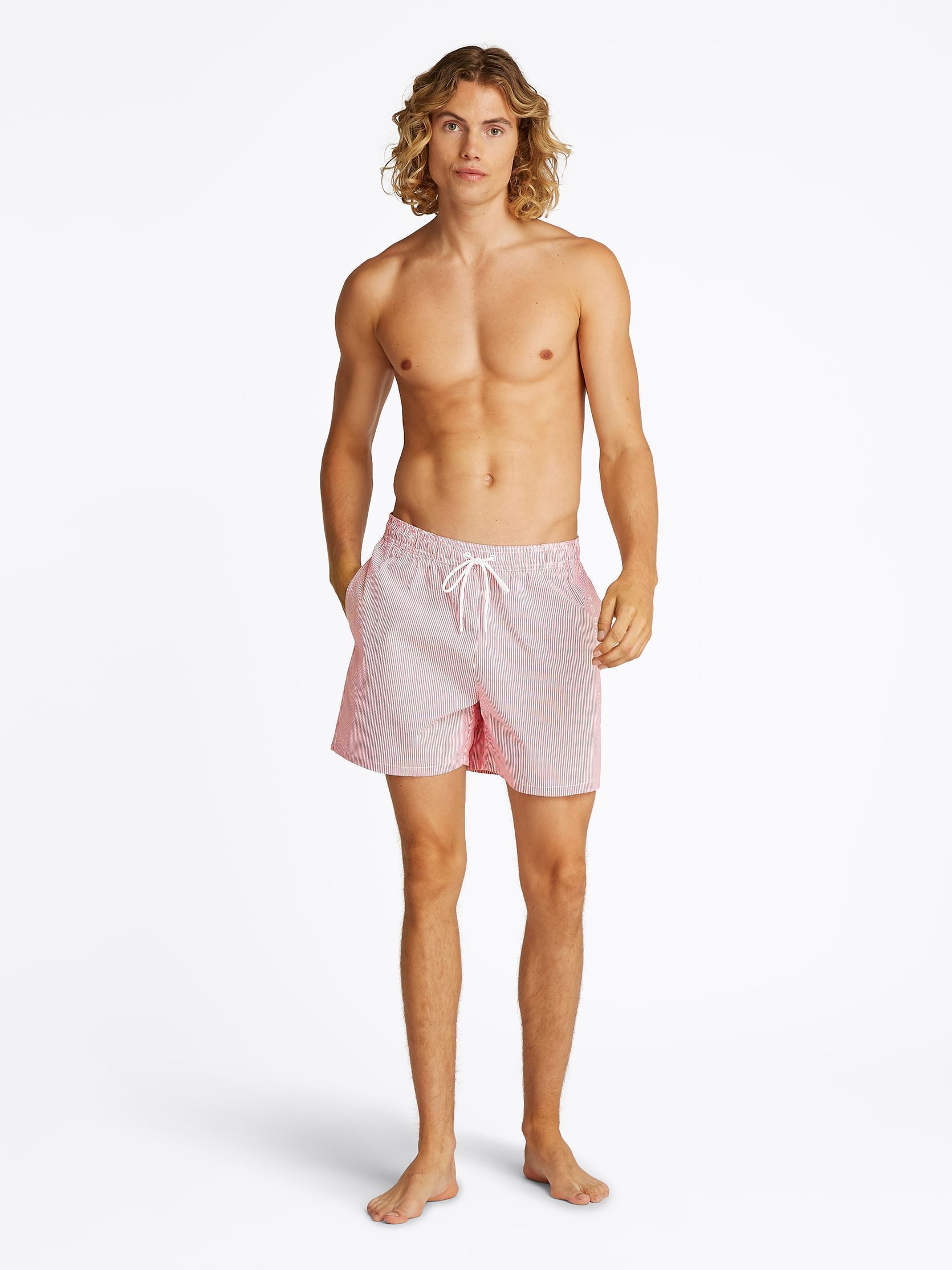 Shorts de bain Medium Drawstring Stripes UM0UM03265 homme blanc Tommy Hilfiger Shorts de bain Medium Drawstring Stripes UM0UM03265 homme blanc ITHACA WHITE MEDIUM RED