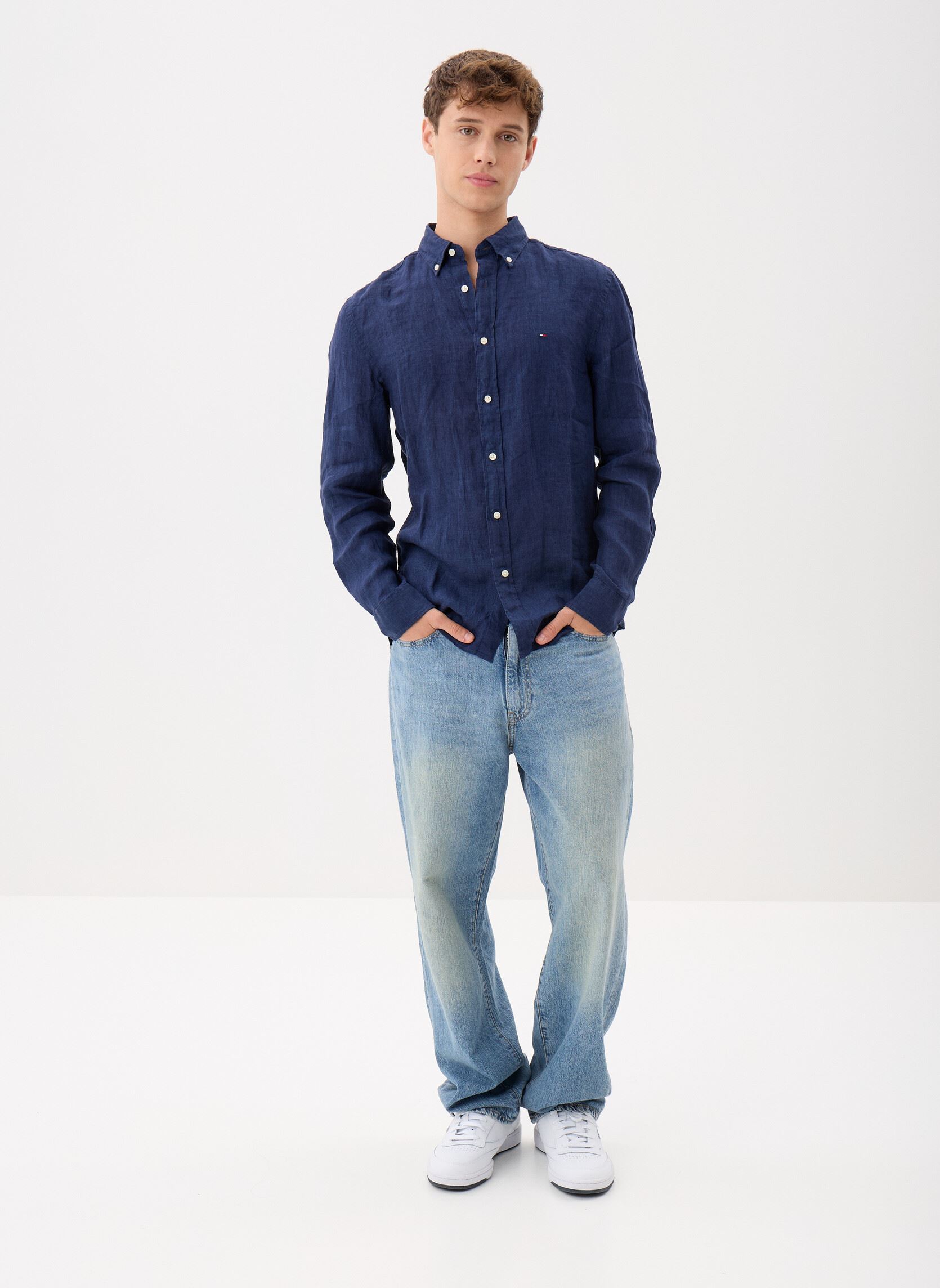 Chemises Pigment Dyed Li Soli homme bleu Tommy Hilfiger Chemises Pigment Dyed Li Soli homme bleu CARBON NAVY