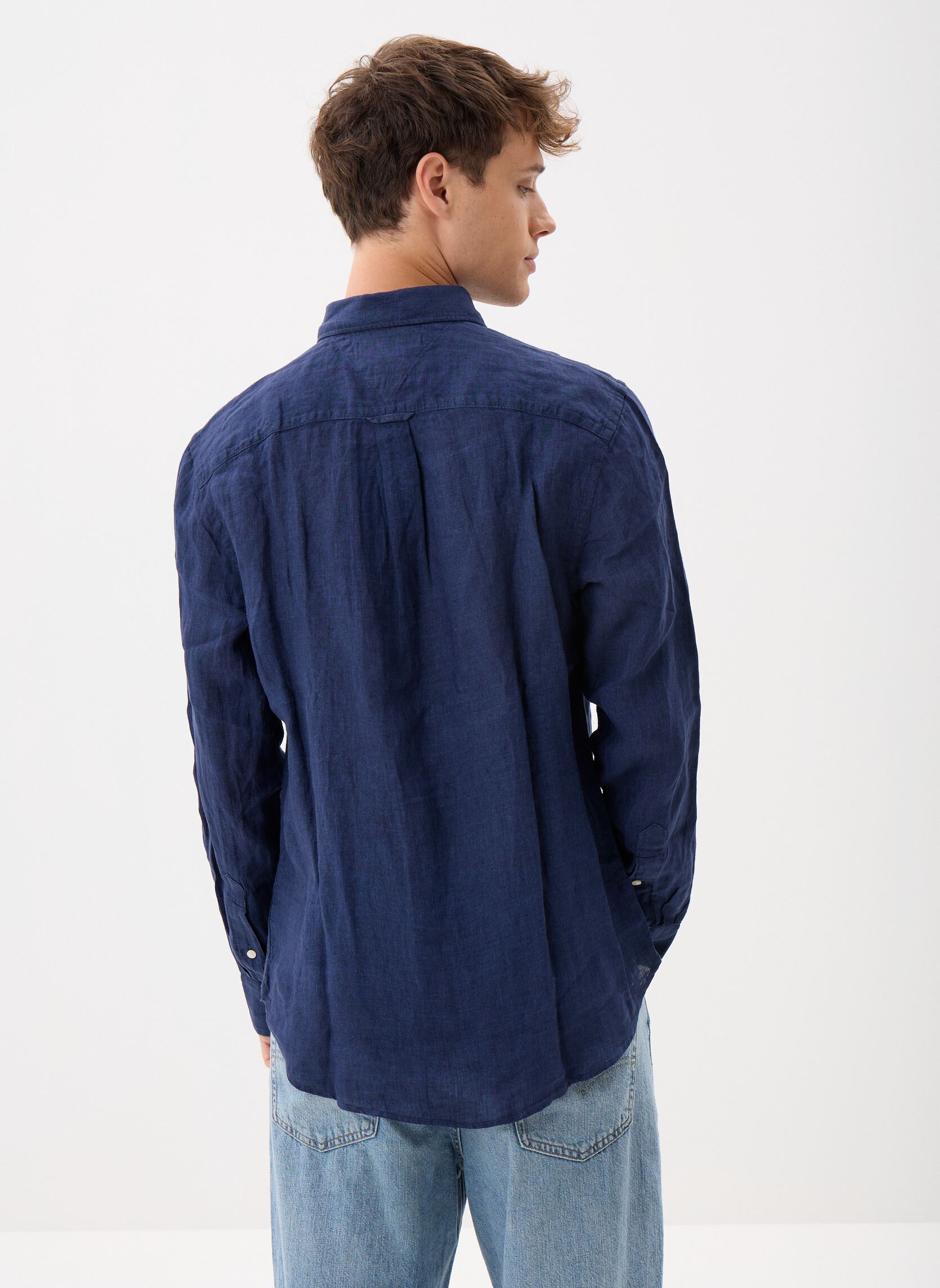 Chemises Pigment Dyed Li Soli homme bleu Tommy Hilfiger Chemises Pigment Dyed Li Soli homme bleu CARBON NAVY