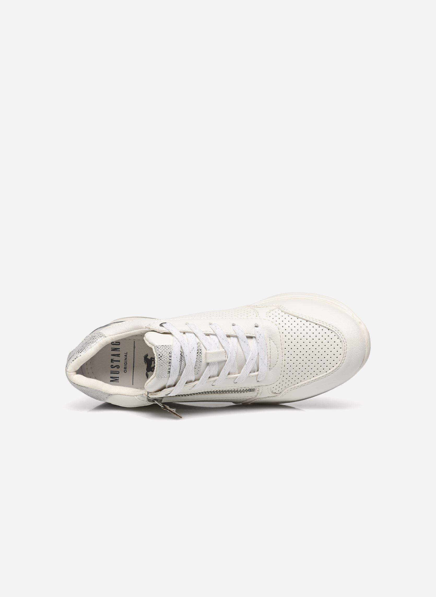 Baskets compensées 1486301 femme blanc Mustang shoes Baskets compensées 1486301 femme blanc Blanc/argent
