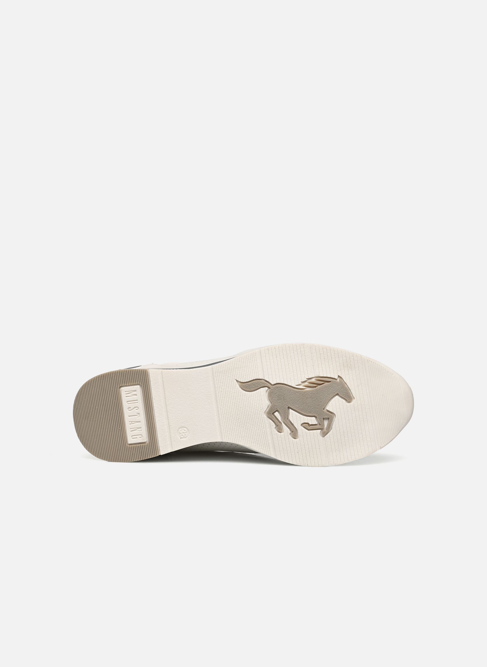 Baskets compensées 1486301 femme blanc Mustang shoes Baskets compensées 1486301 femme blanc Blanc/argent