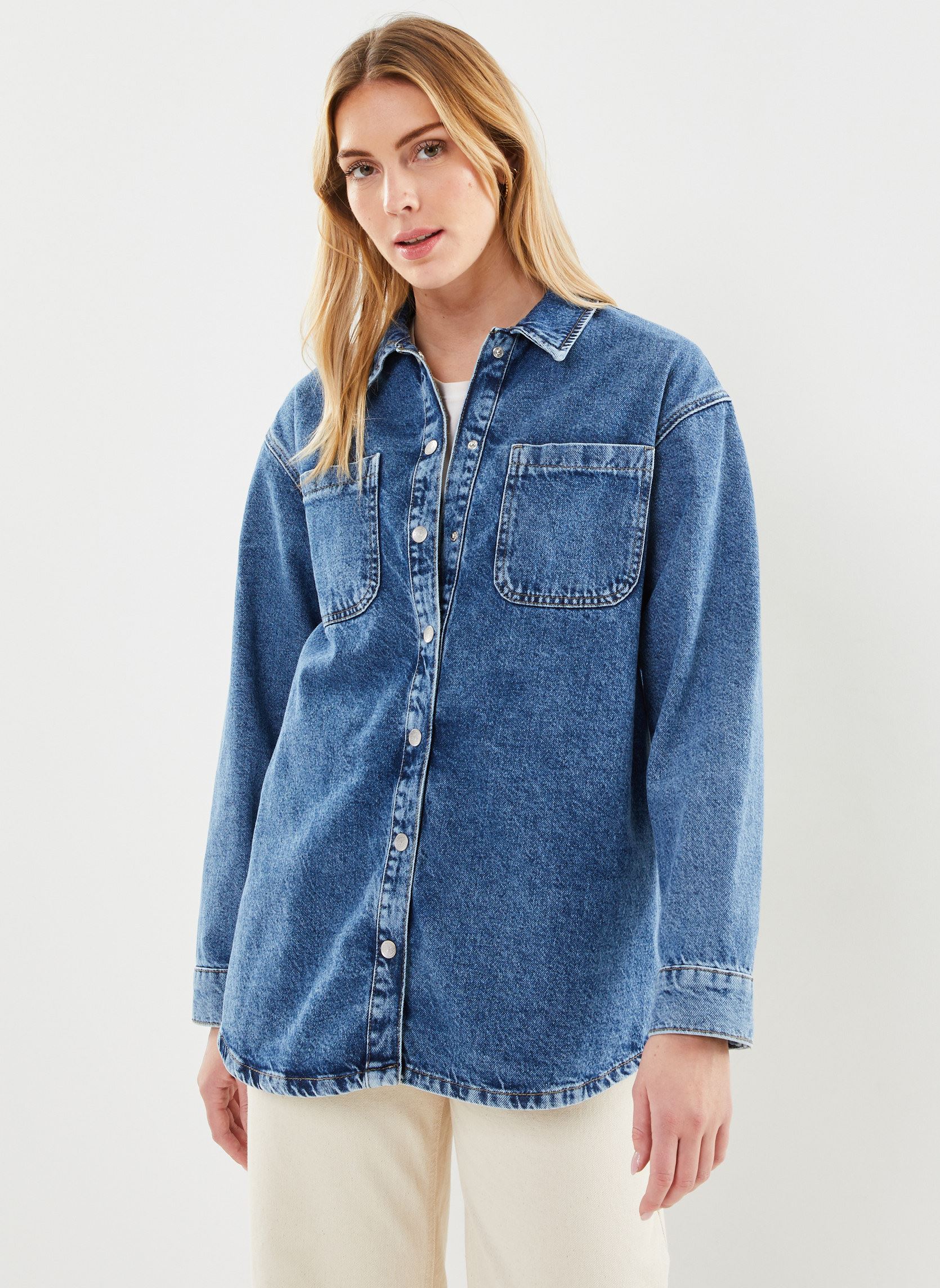Jeansjacken Nmalva L/S Denim Shacket Az351Mb Noos damen blau Noisy May Jeansjacken Nmalva L/S Denim Shacket Az351Mb Noos damen blau Medium Blue Denim