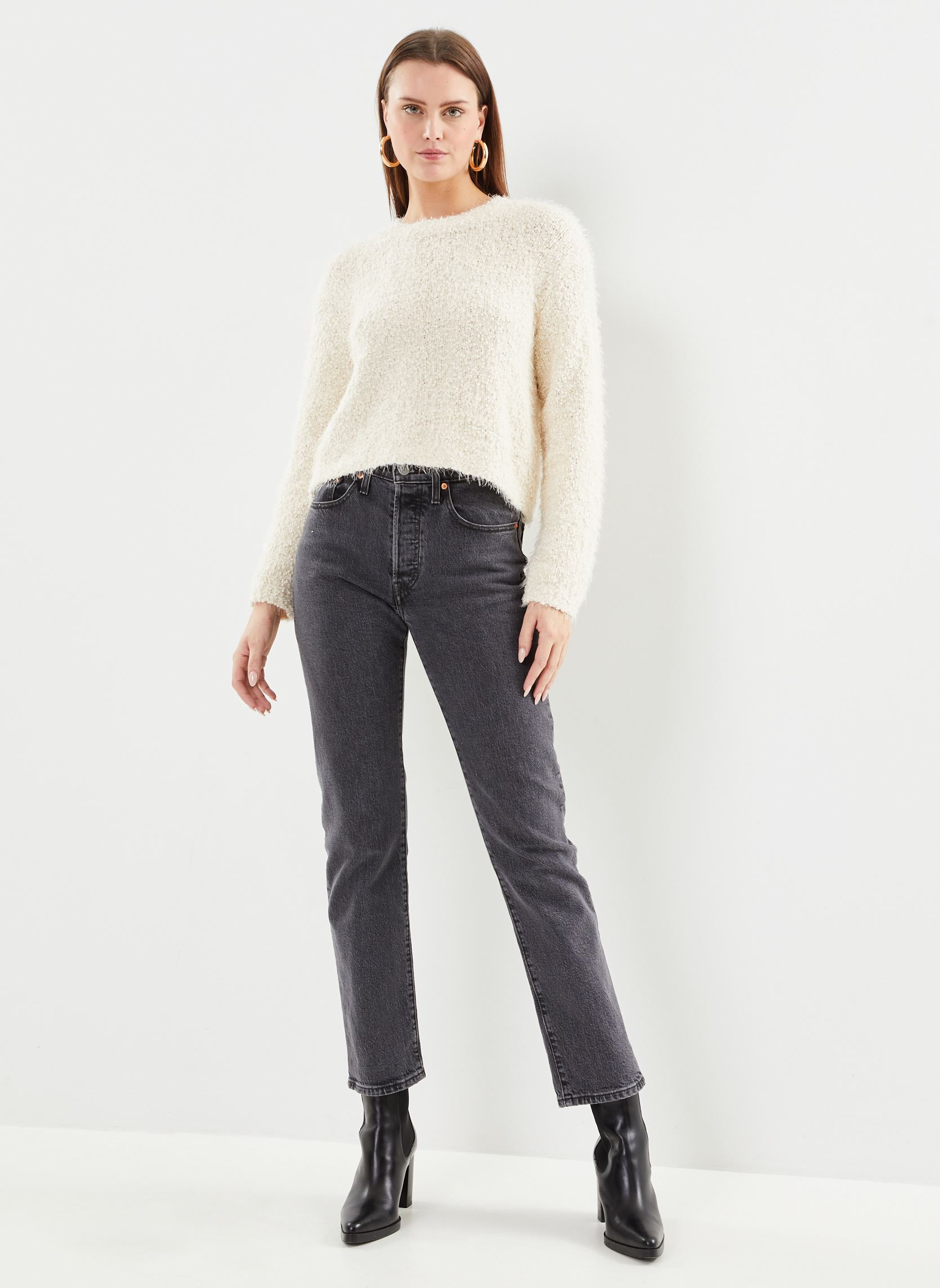Pullover Nmsassy L/S O-Neck Knit Noos damen beige Noisy May Pullover Nmsassy L/S O-Neck Knit Noos damen beige Eggnog