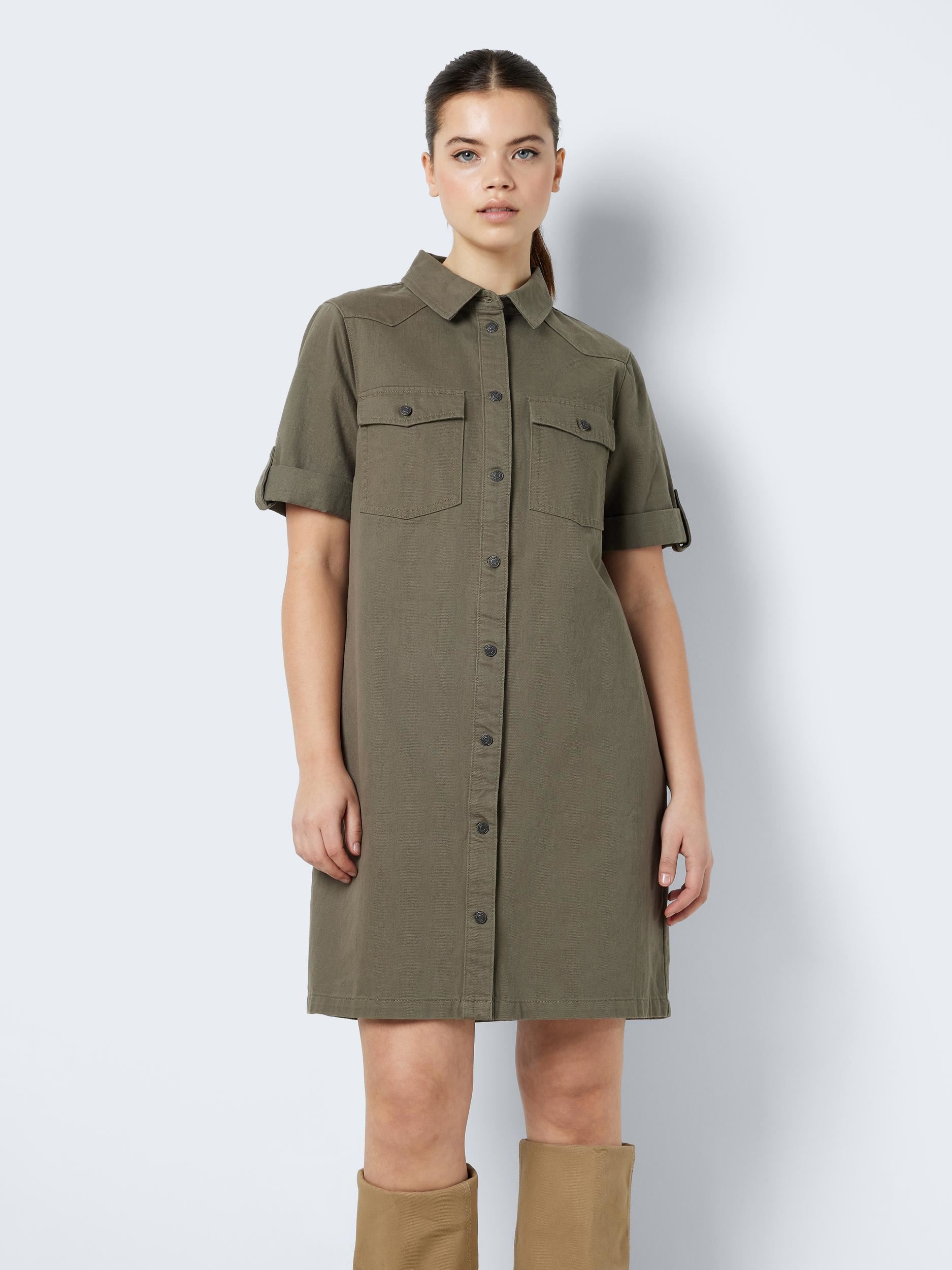 Robes Chemise Nmnew Signe S/S Denim Dress Clr Noos femme vert Noisy May Robes Chemise Nmnew Signe S/S Denim Dress Clr Noos femme vert Kalamata