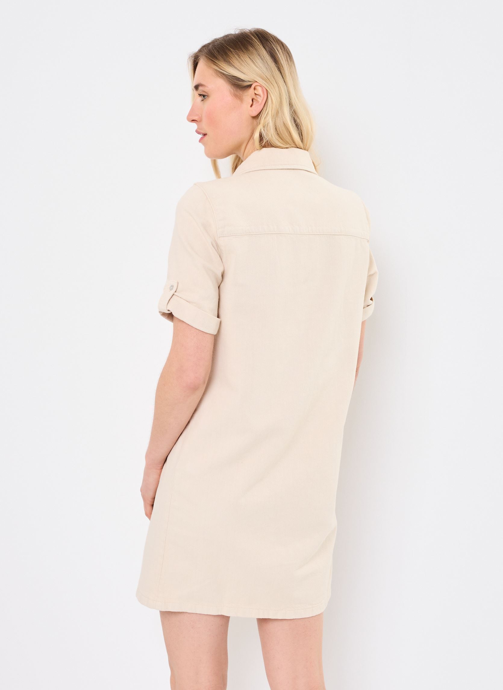 Overhemdjurken Nmnew Signe S/S Denim Dress Clr Noos dames beige Noisy May Overhemdjurken Nmnew Signe S/S Denim Dress Clr Noos dames beige Birch