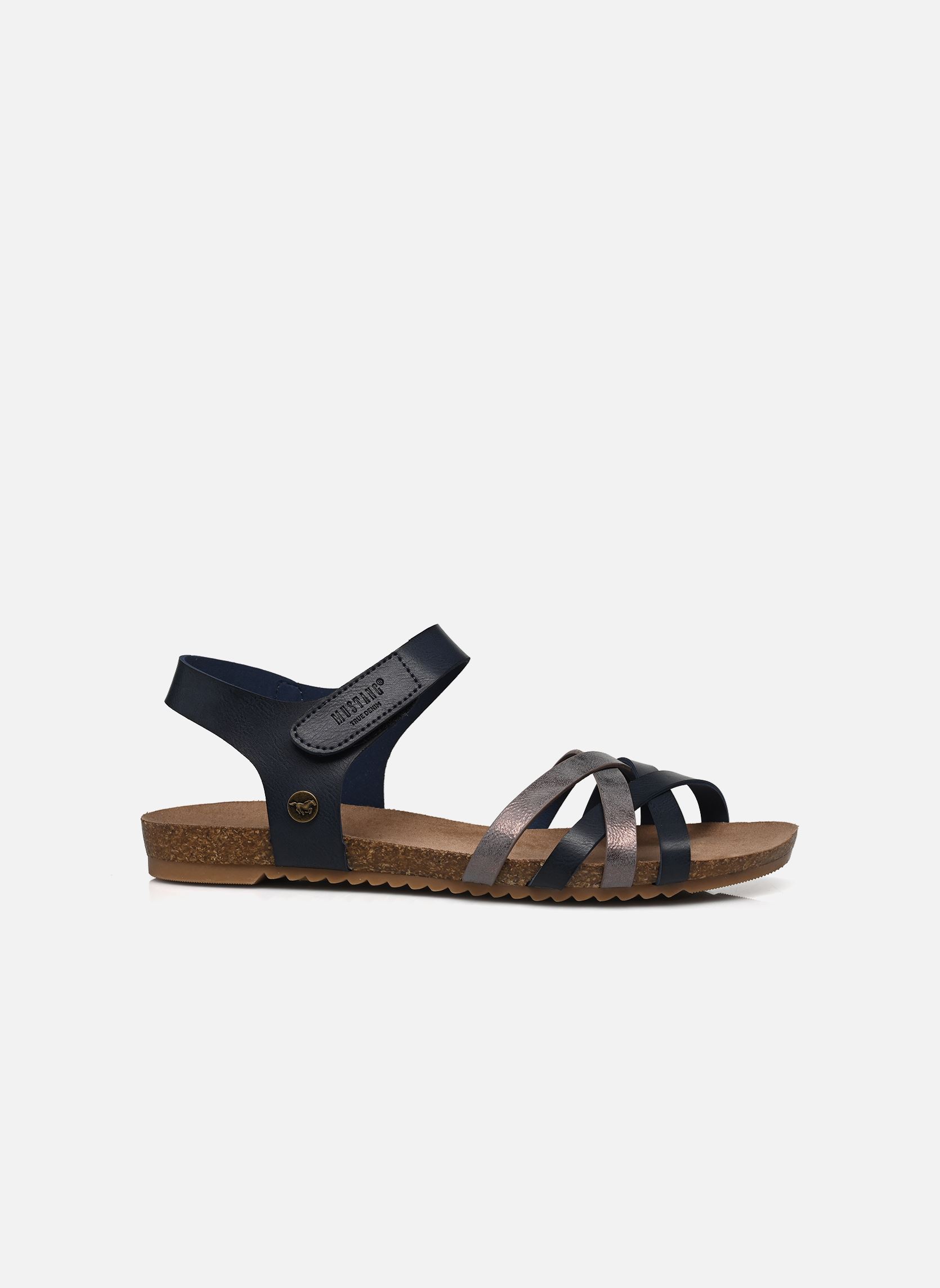 Flache Sandalen 1307811 damen blau Mustang shoes Flache Sandalen 1307811 damen blau Bleu foncé/Argent