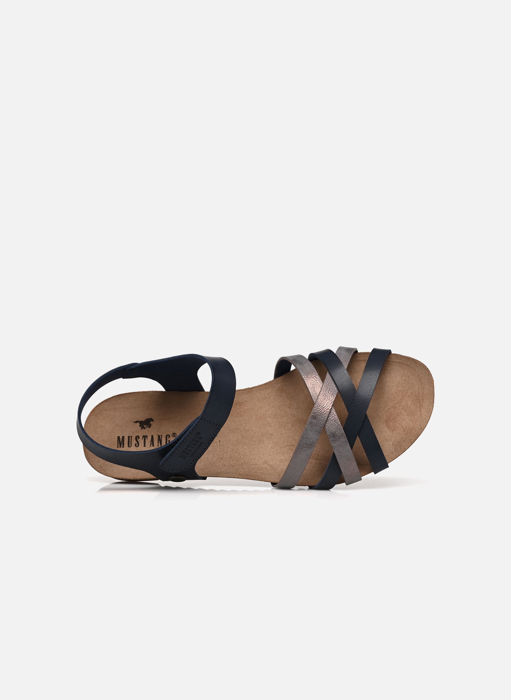 Flache Sandalen 1307811 damen blau Mustang shoes Flache Sandalen 1307811 damen blau Bleu foncé/Argent