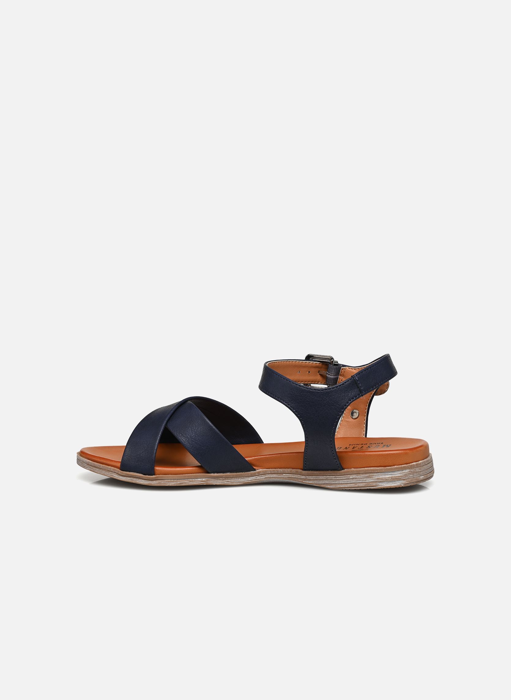 Flache Sandalen 1424808/800 damen blau Mustang shoes Flache Sandalen 1424808/800 damen blau Bleu Foncé