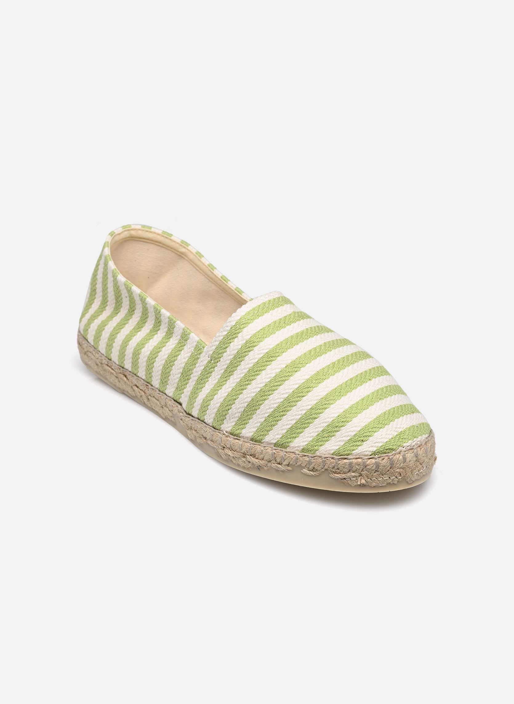 Espadrilles plates ESPADRILLE RAYURE femme vert La maison de l'espadrille Espadrilles plates ESPADRILLE RAYURE femme vert PISTACHE