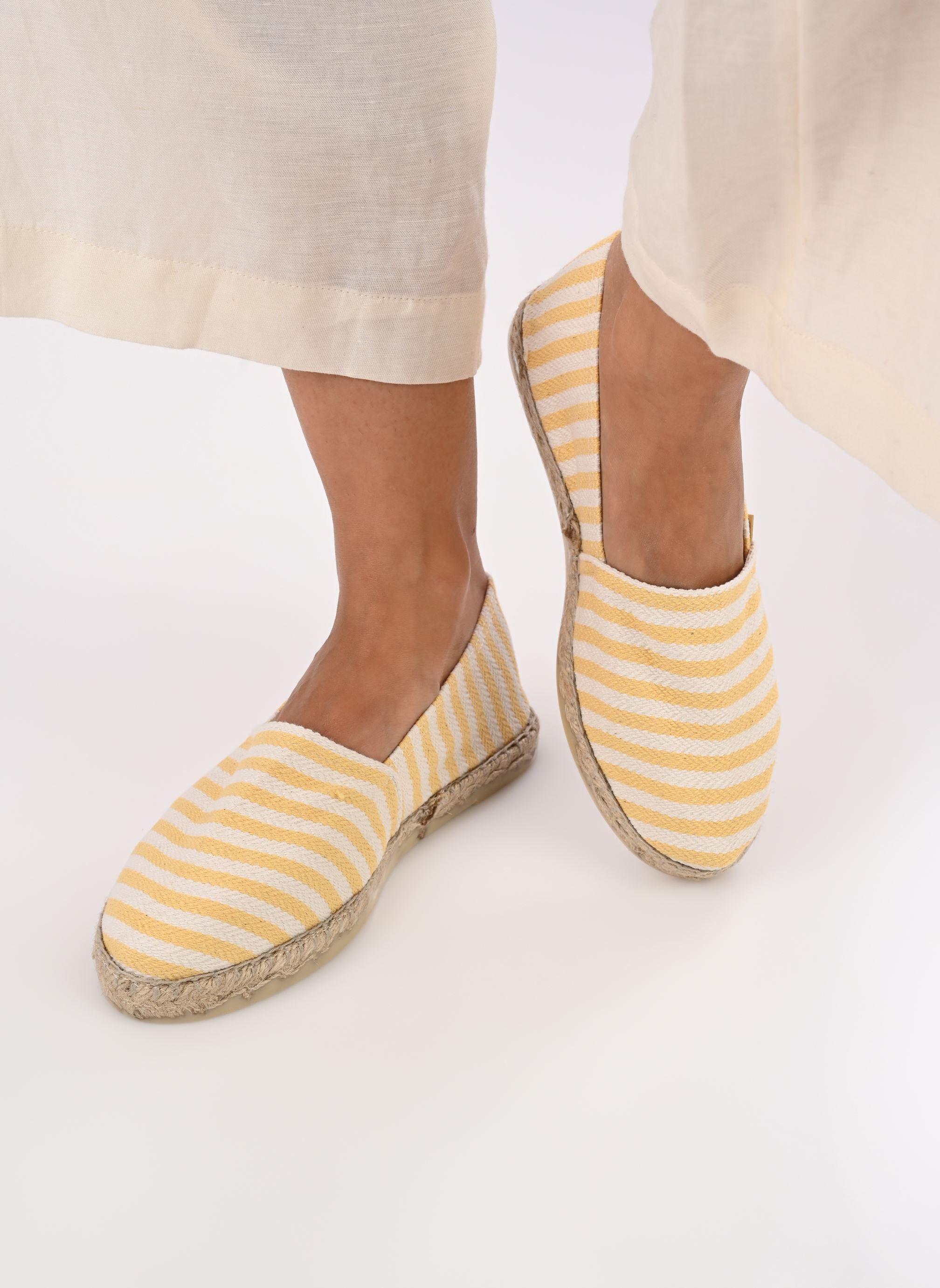 Platte espadrilles ESPADRILLE RAYURE dames geel La maison de l'espadrille Platte espadrilles ESPADRILLE RAYURE dames geel Jaune