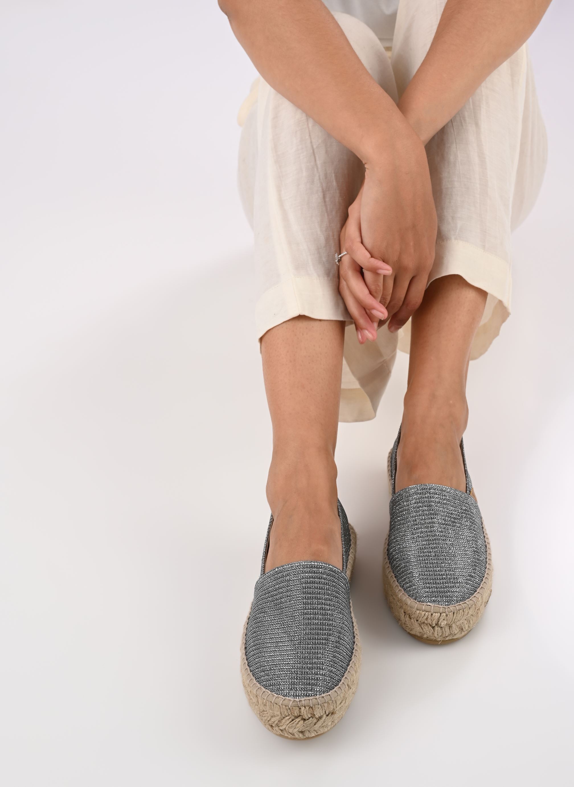 Espadrillas piatte ESPADRILLE PLATEAU donna argento La maison de l'espadrille Espadrillas piatte ESPADRILLE PLATEAU donna argento Acier