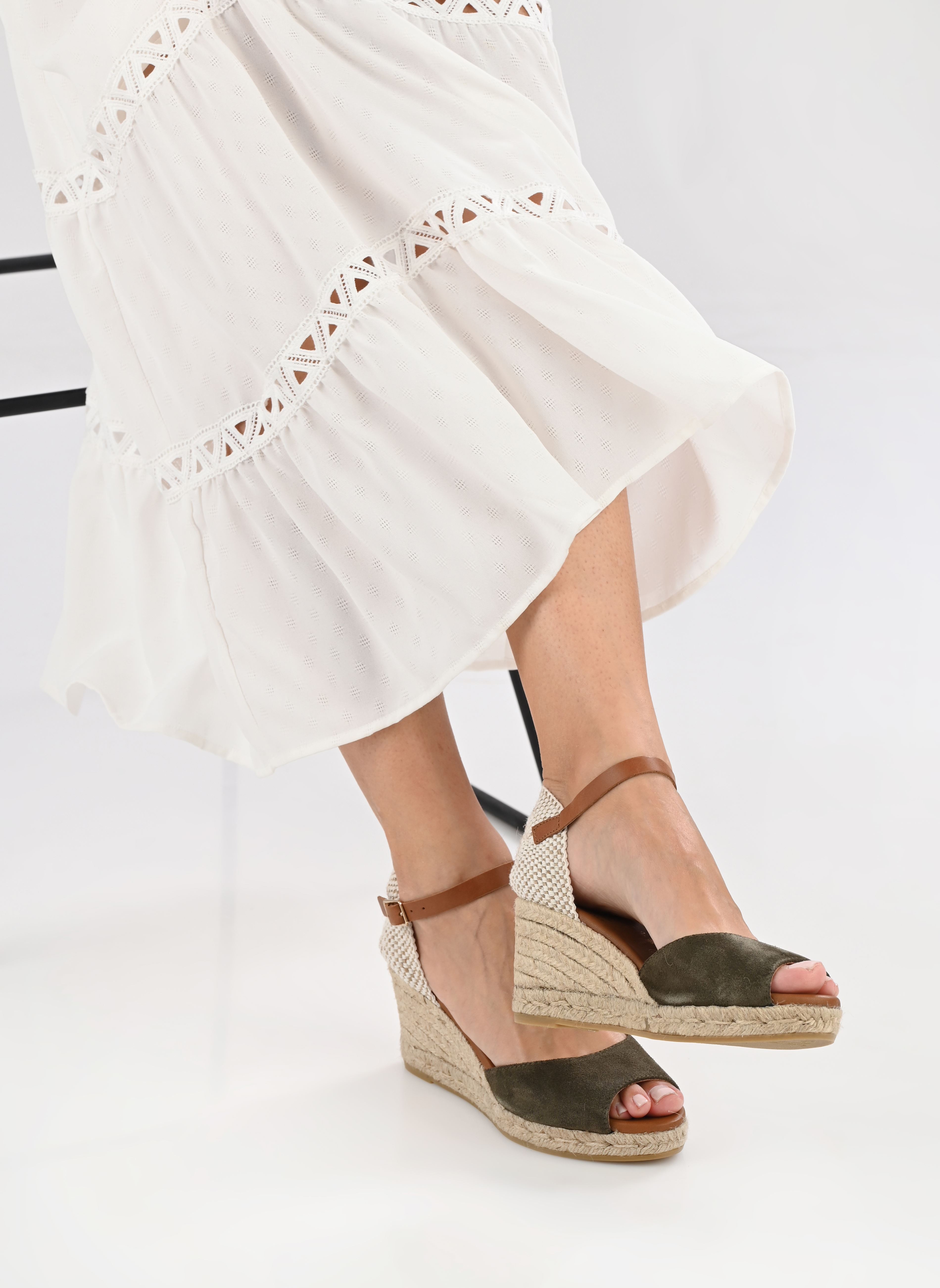 Keil- und Plateau-Espadrilles COMPENSE BRIDE BO damen grün La maison de l'espadrille Keil- und Plateau-Espadrilles COMPENSE BRIDE BO damen grün KAKI