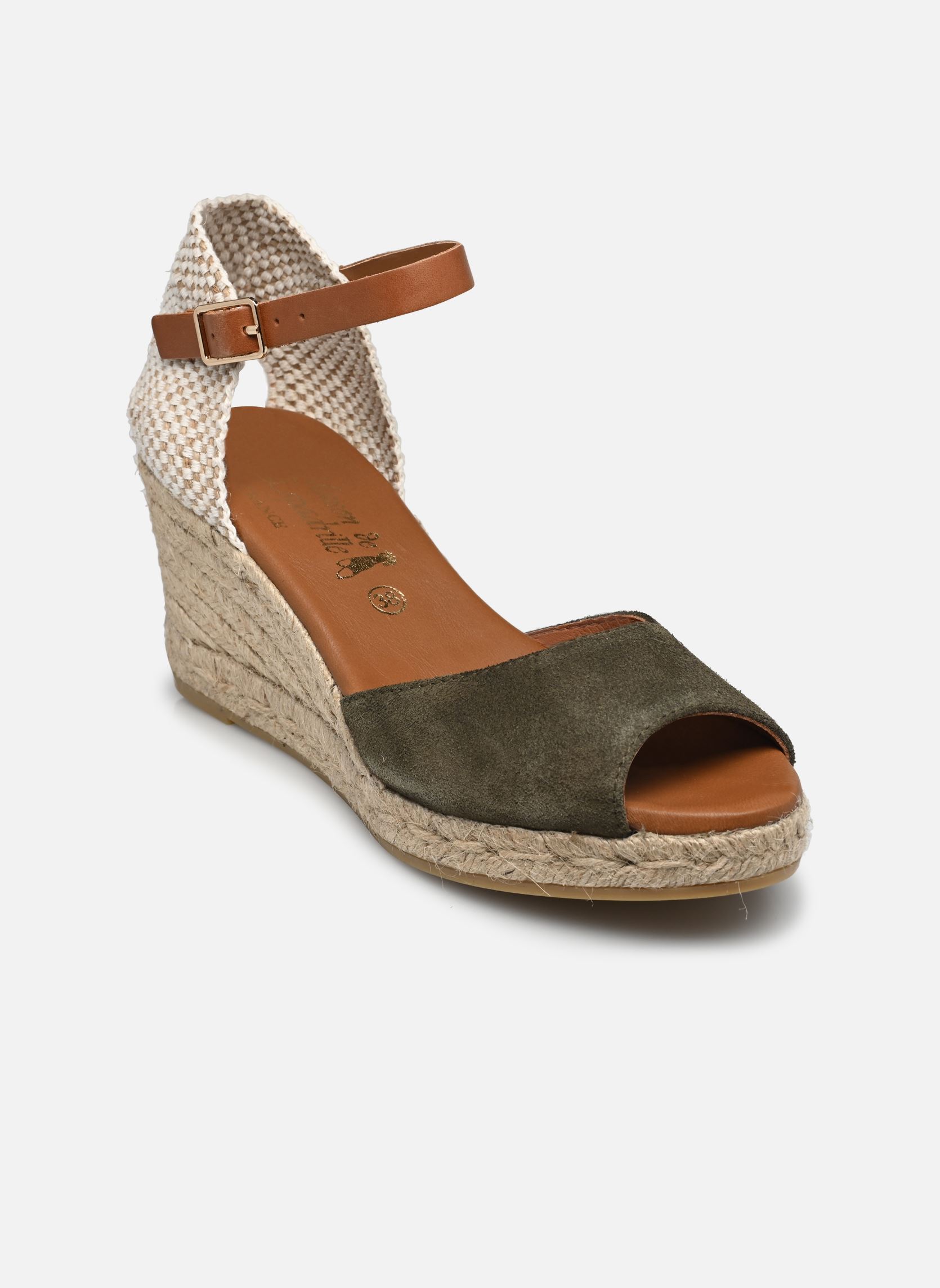 Keil- und Plateau-Espadrilles COMPENSE BRIDE BO damen grün La maison de l'espadrille Keil- und Plateau-Espadrilles COMPENSE BRIDE BO damen grün KAKI