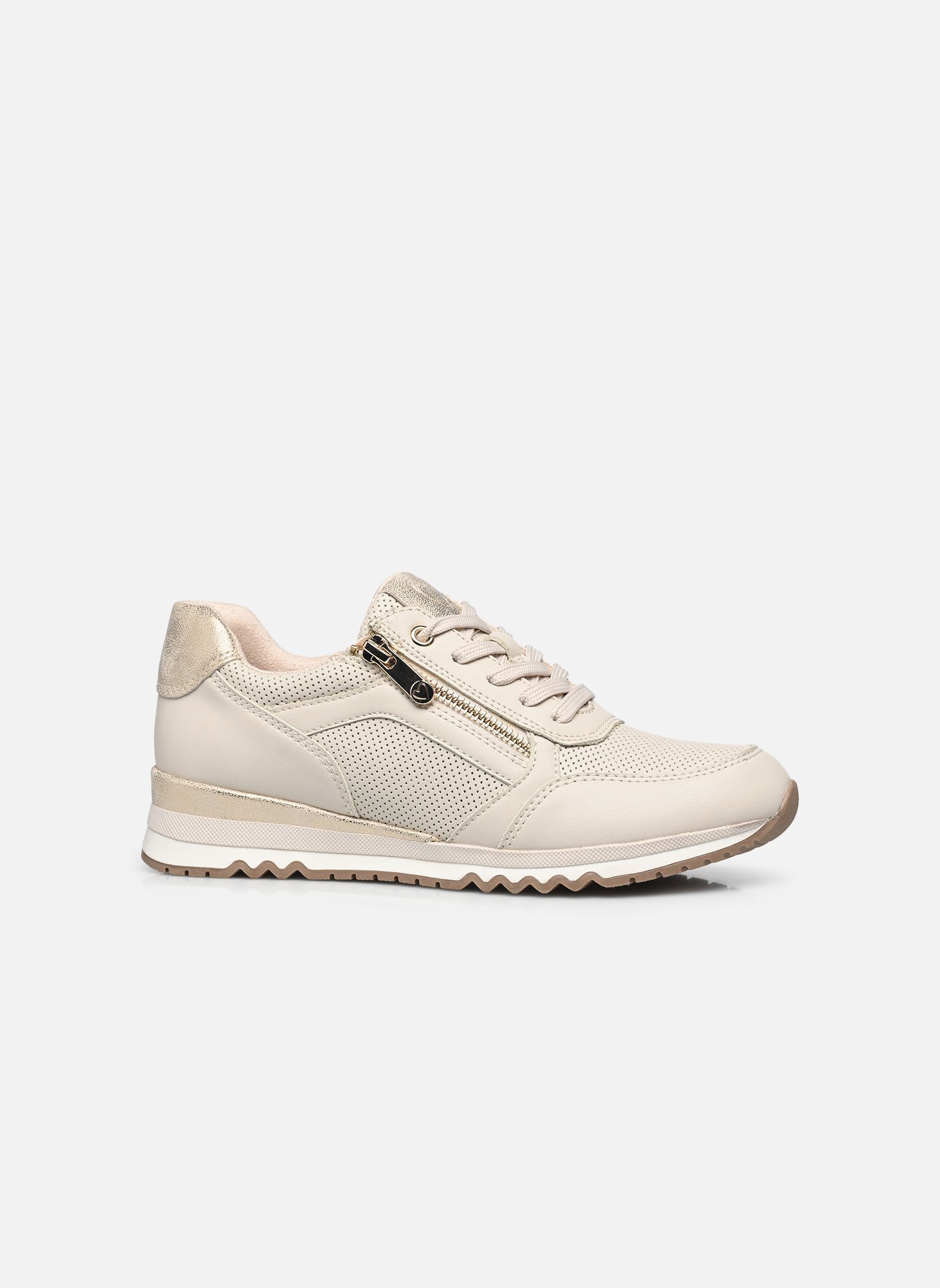 Niedrige Sneaker 23782-41 damen beige Marco Tozzi Niedrige Sneaker 23782-41 damen beige CREAM/GOLD N