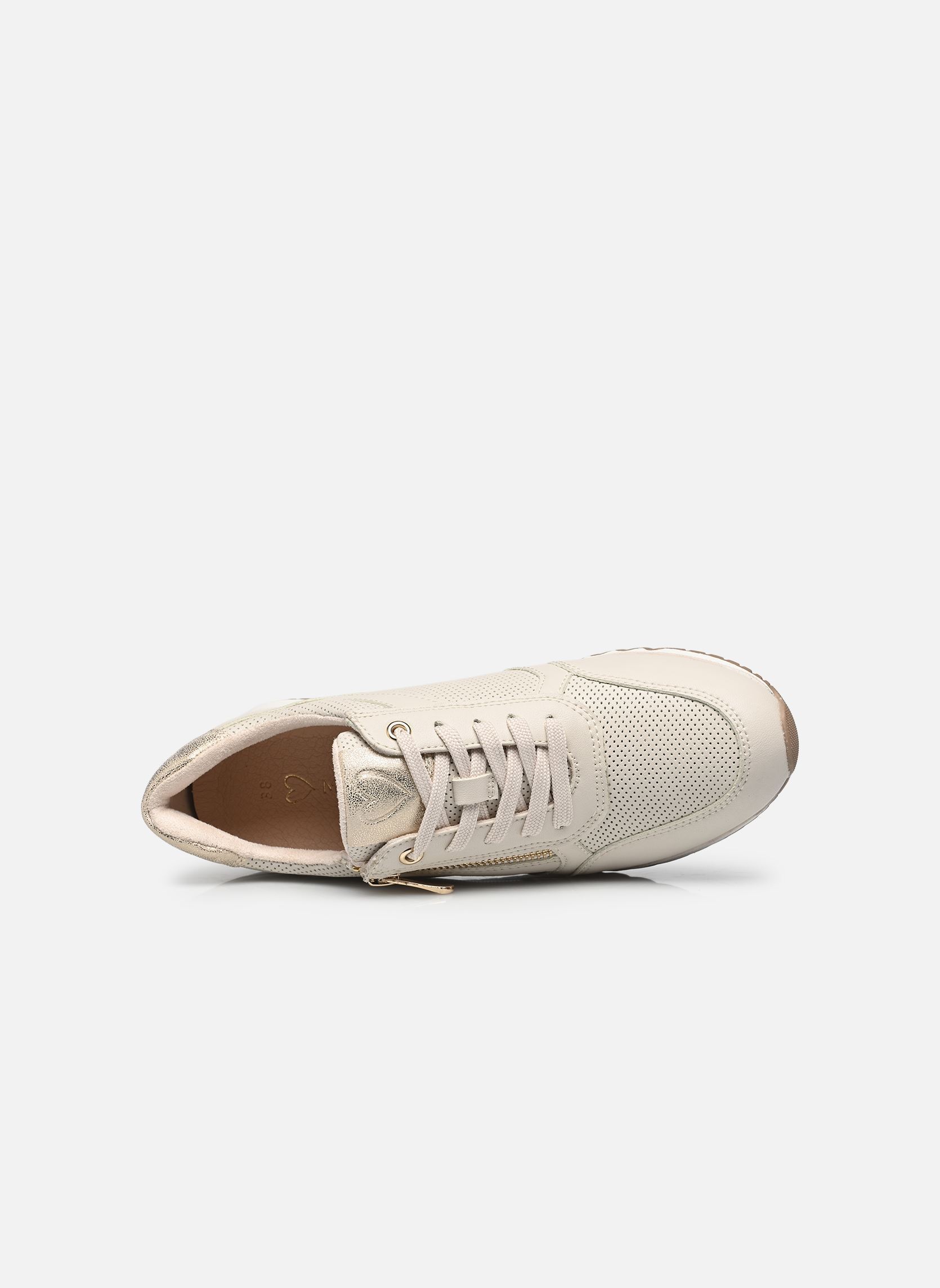 Niedrige Sneaker 23782-41 damen beige Marco Tozzi Niedrige Sneaker 23782-41 damen beige CREAM/GOLD N