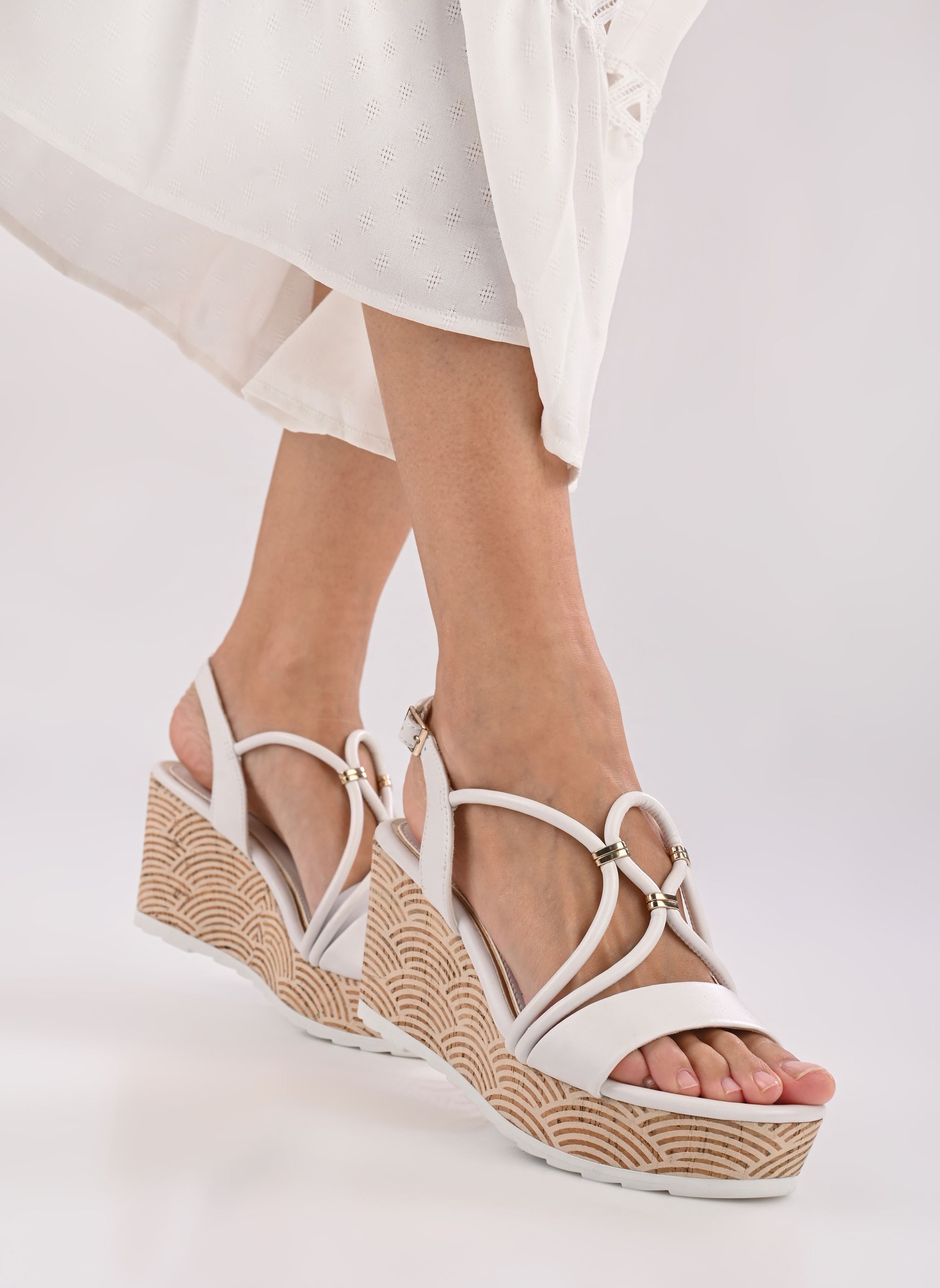 Sandalias y plataformas de cuña 28349-42 mujer blanco Marco Tozzi Sandalias y plataformas de cuña 28349-42 mujer blanco WHITE
