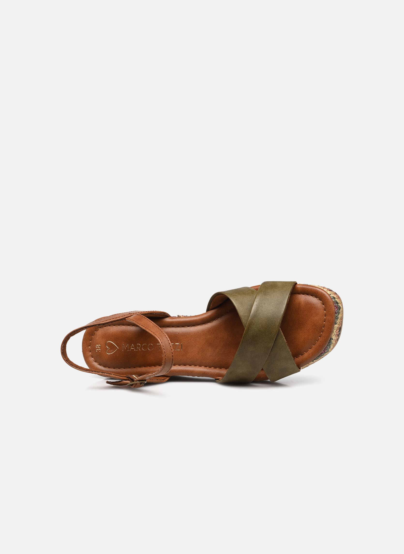 Sandales compensées et plateformes 28397-42 femme vert Marco Tozzi Sandales compensées et plateformes 28397-42 femme vert OLIVE COMB