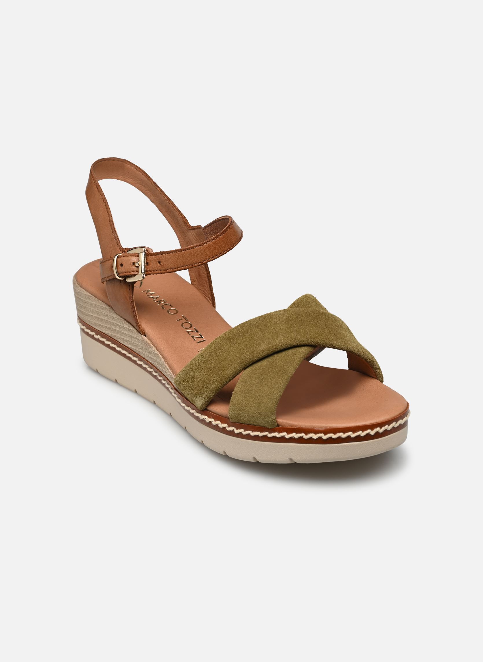 Sandales compensées et plateformes 28722-42 femme vert Marco Tozzi Sandales compensées et plateformes 28722-42 femme vert FERN GREEN COM