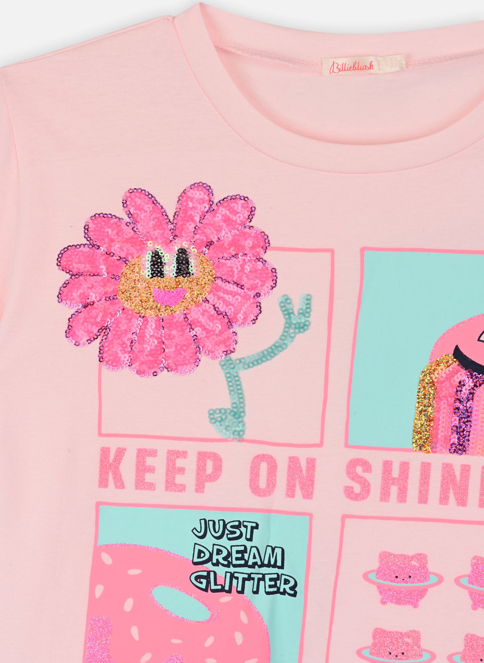 T-shirt a maniche corte U20065 bambina rosa Billieblush T-shirt a maniche corte U20065 bambina rosa Rosee Du Matin