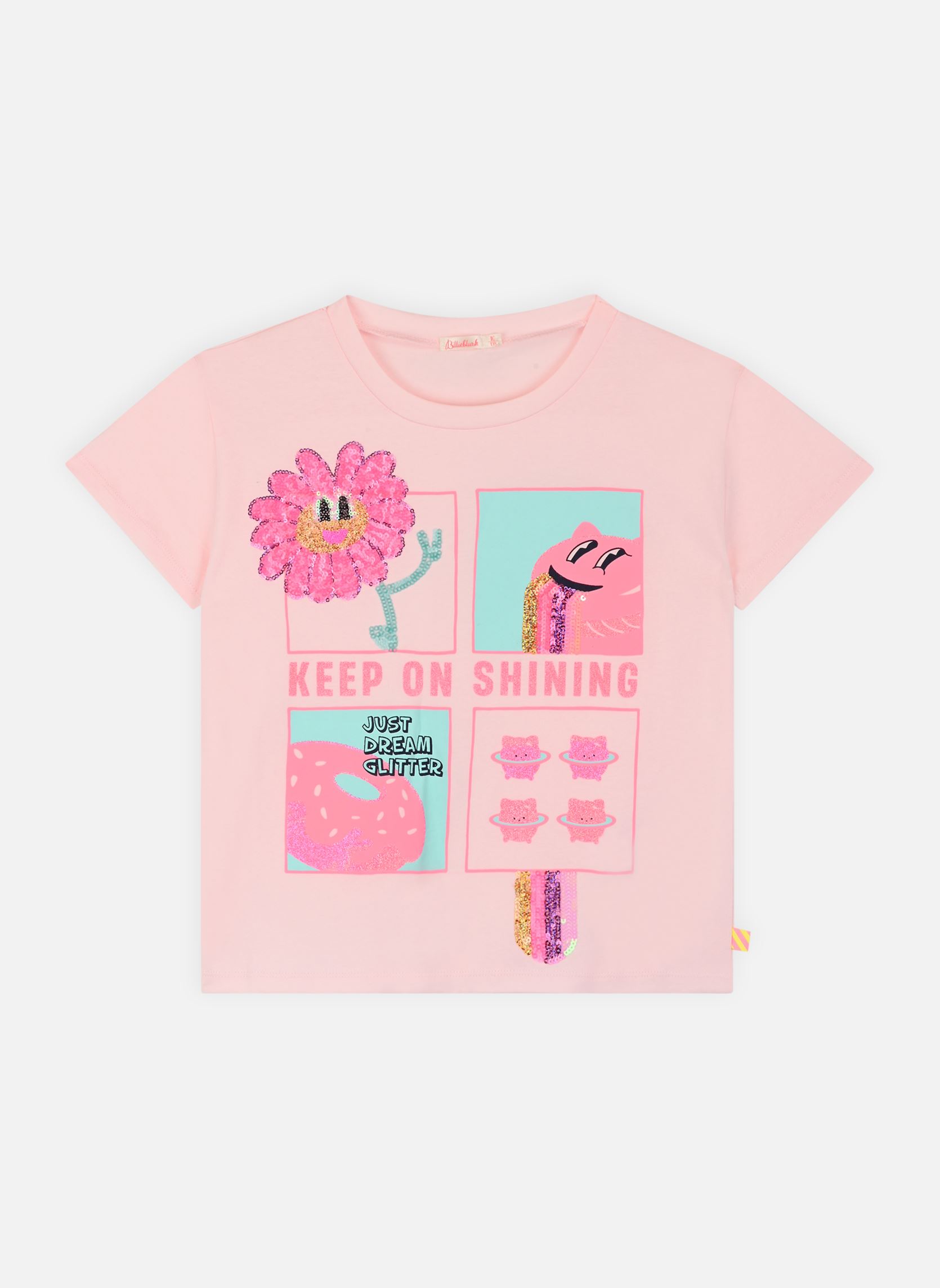 T-shirt a maniche corte U20065 bambina rosa Billieblush T-shirt a maniche corte U20065 bambina rosa Rosee Du Matin