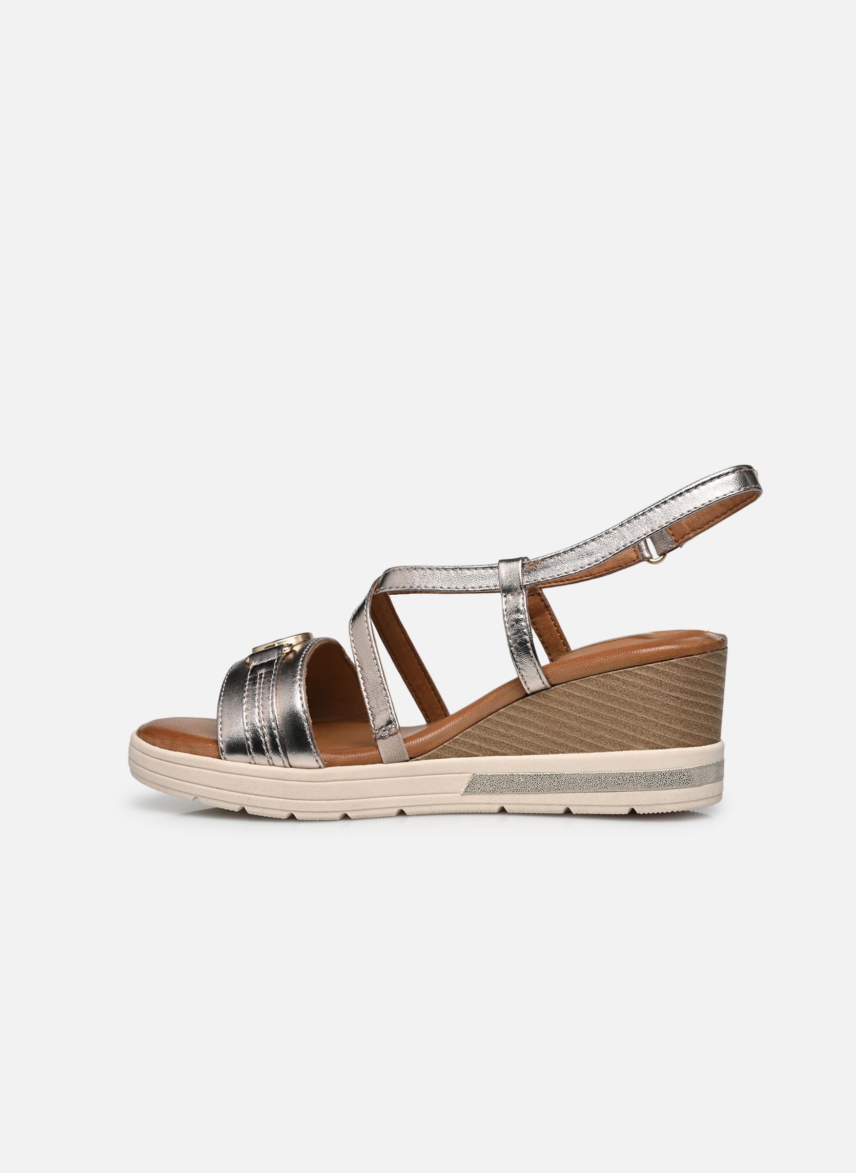 Sandalen met sleehak en plateau 88307-42 dames goud en brons Tamaris Comfort Sandalen met sleehak en plateau 88307-42 dames goud en brons LT GOLD