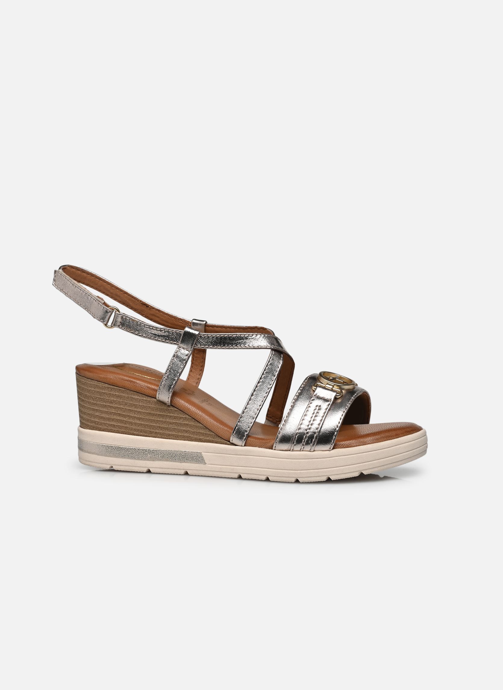 Sandalen met sleehak en plateau 88307-42 dames goud en brons Tamaris Comfort Sandalen met sleehak en plateau 88307-42 dames goud en brons LT GOLD