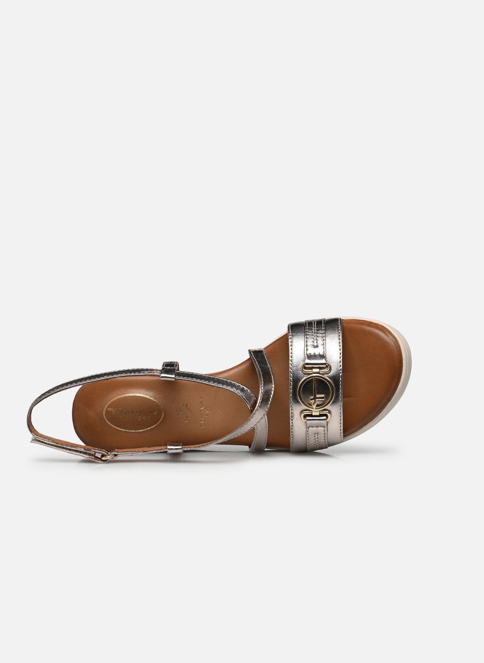 Sandalen met sleehak en plateau 88307-42 dames goud en brons Tamaris Comfort Sandalen met sleehak en plateau 88307-42 dames goud en brons LT GOLD