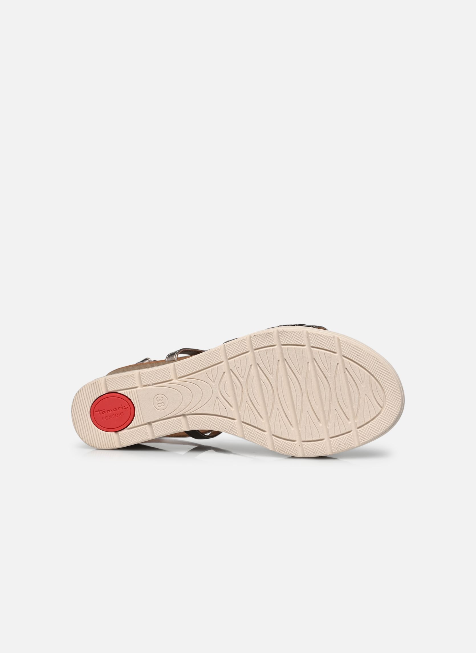 Sandalen met sleehak en plateau 88307-42 dames goud en brons Tamaris Comfort Sandalen met sleehak en plateau 88307-42 dames goud en brons LT GOLD