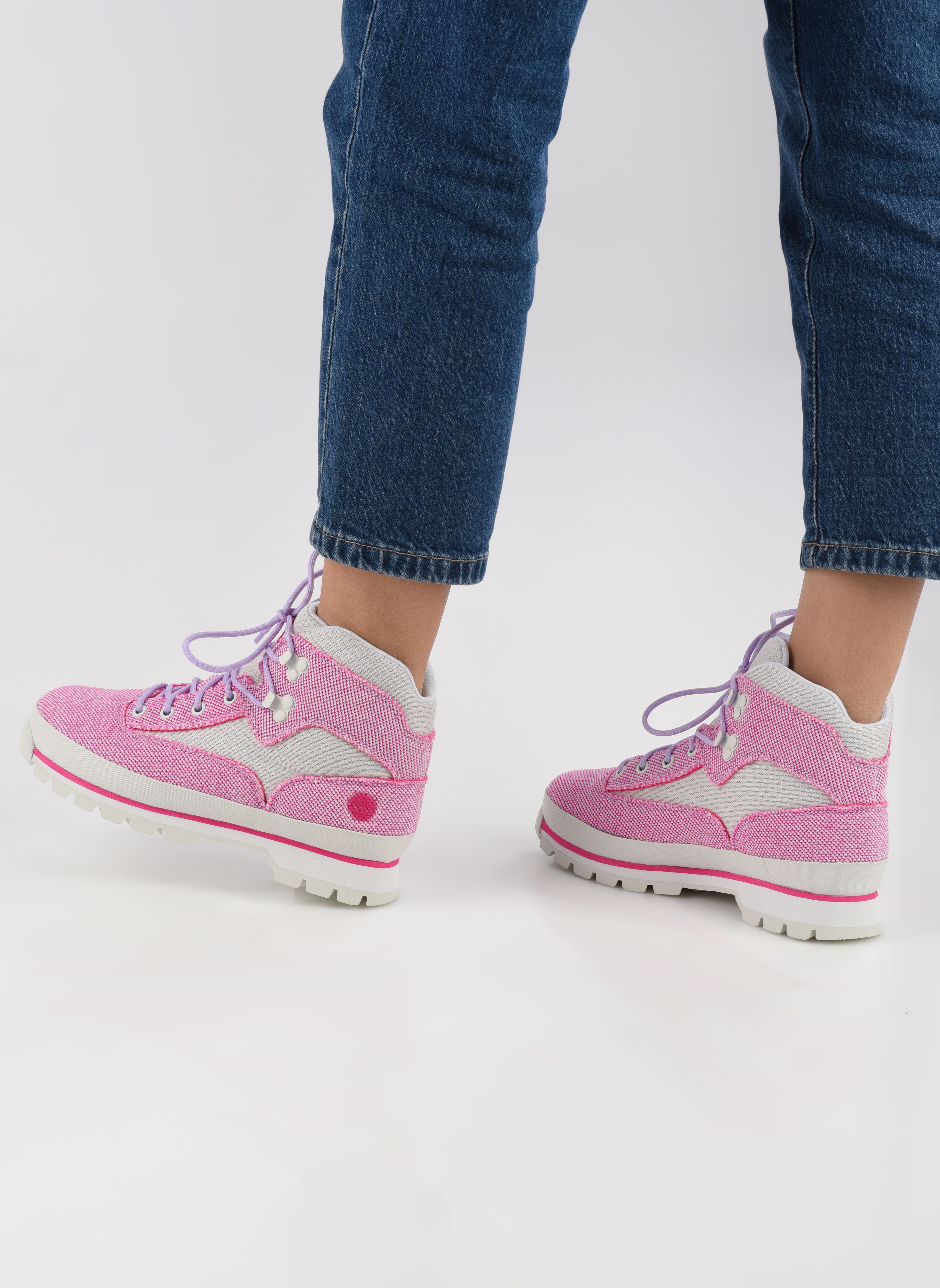 Bottines à lacets Euro Hiker TB0A femme rose Timberland Bottines à lacets Euro Hiker TB0A femme rose EURO HIKER BRIGHT PINK KNIT