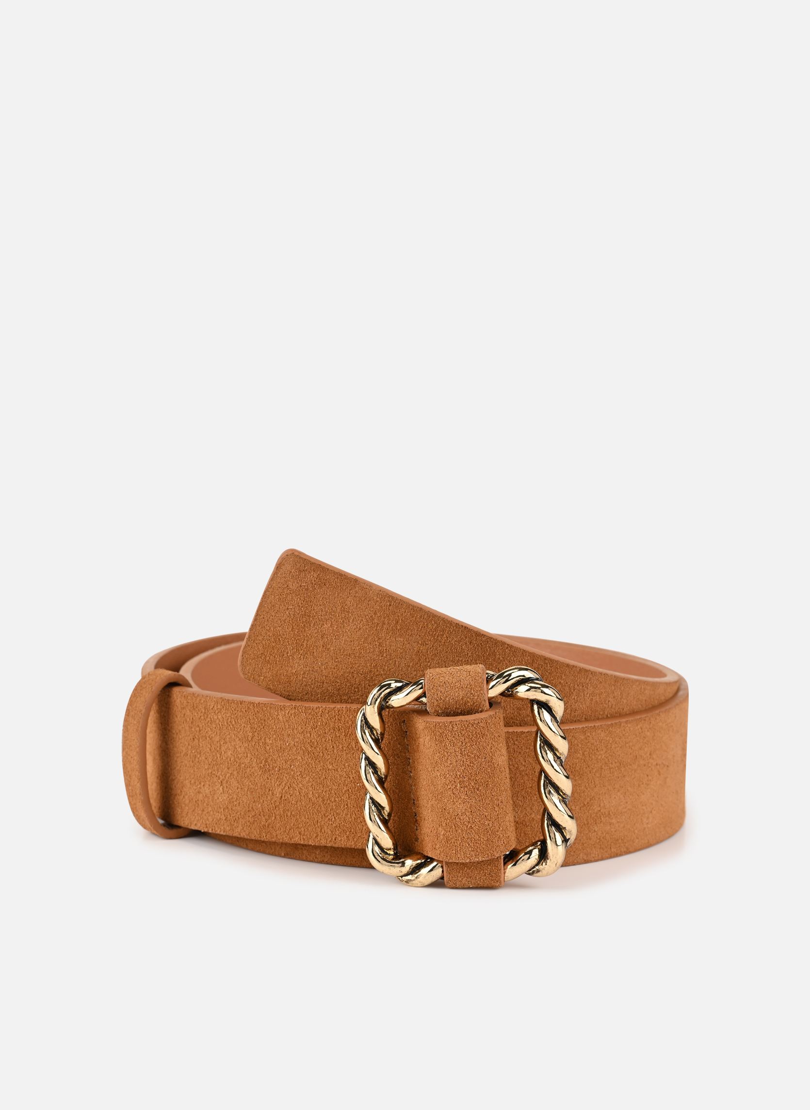 Ceintures Awian Suede Jeans Belt femme marron Pieces Ceintures Awian Suede Jeans Belt femme marron COGNAC ANTIQUE GOLD TRIM
