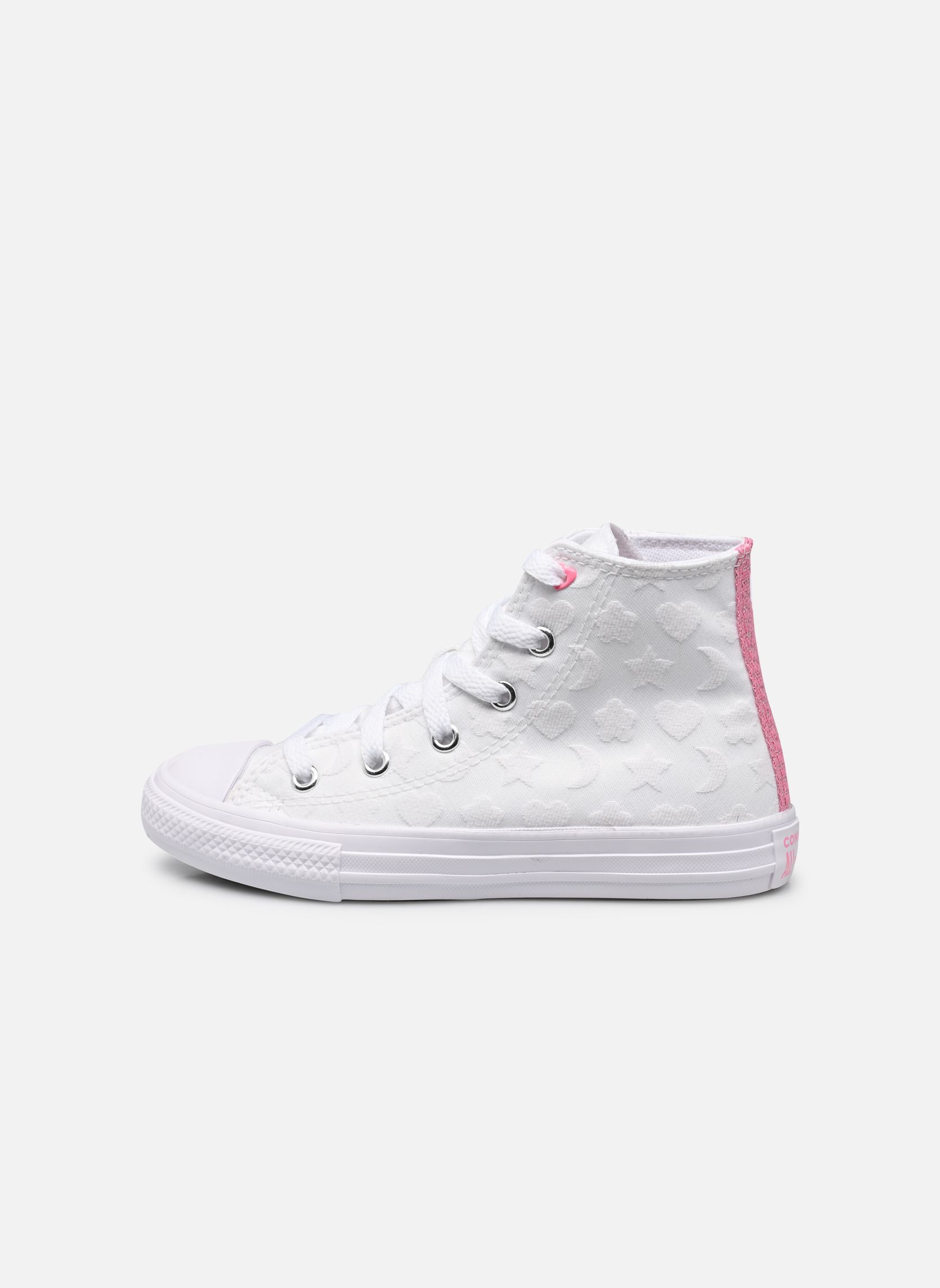 Zapatillas altas Chuck Taylor All Star Sparkle Hi C niña blanco Converse Zapatillas altas Chuck Taylor All Star Sparkle Hi C niña blanco WHITE/OOPS PINK/WHITE