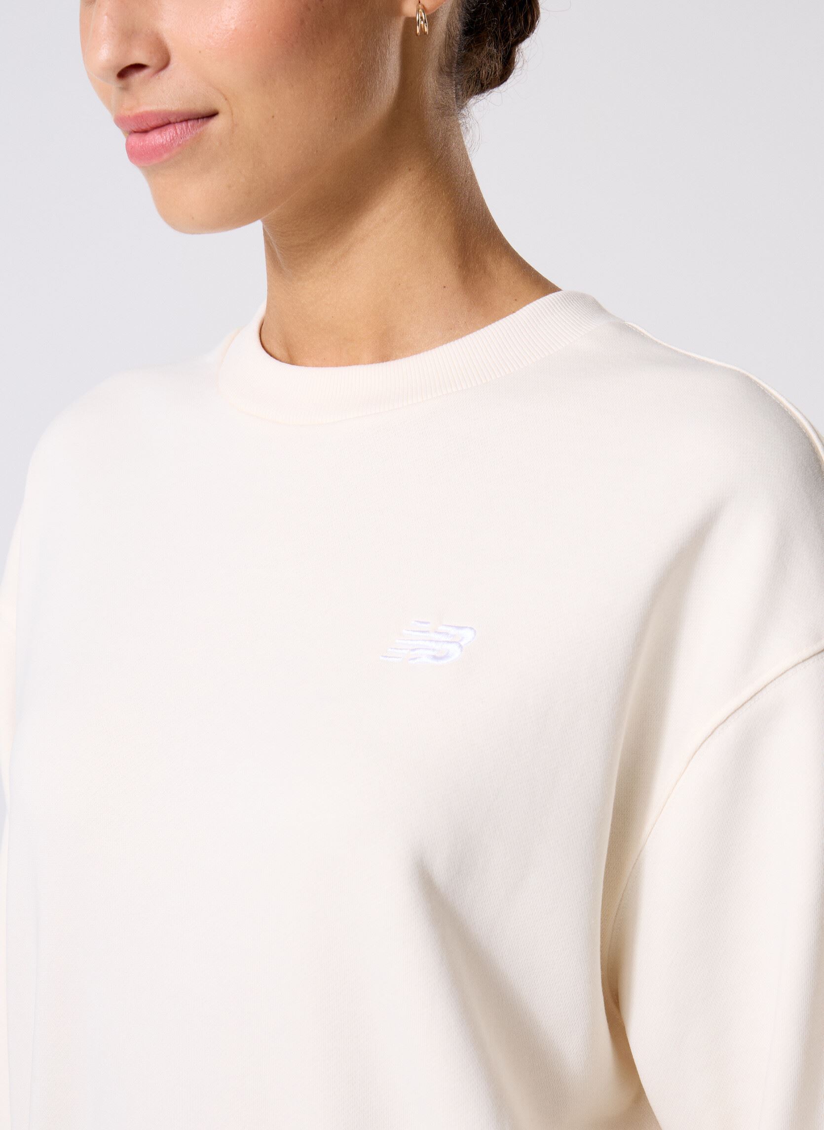 Sweater Sport Essentials French Terry Crew dames wit New Balance Sweater Sport Essentials French Terry Crew dames wit PERMAFROST