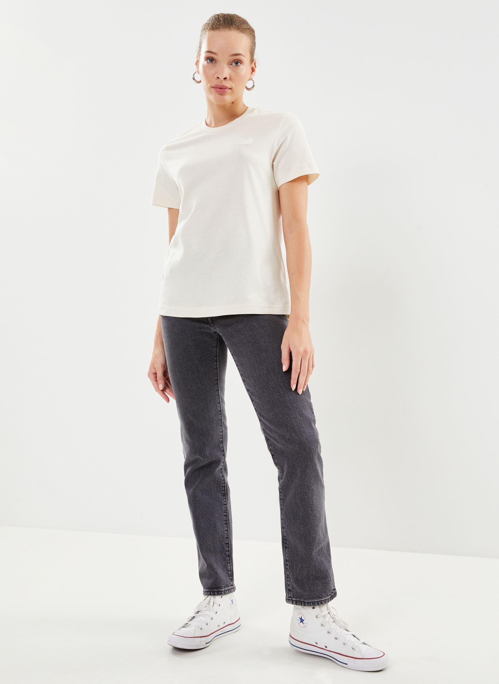 Tee-shirts manches courtes SE JERSEY TEE femme beige New Balance Tee-shirts manches courtes SE JERSEY TEE femme beige Linen
