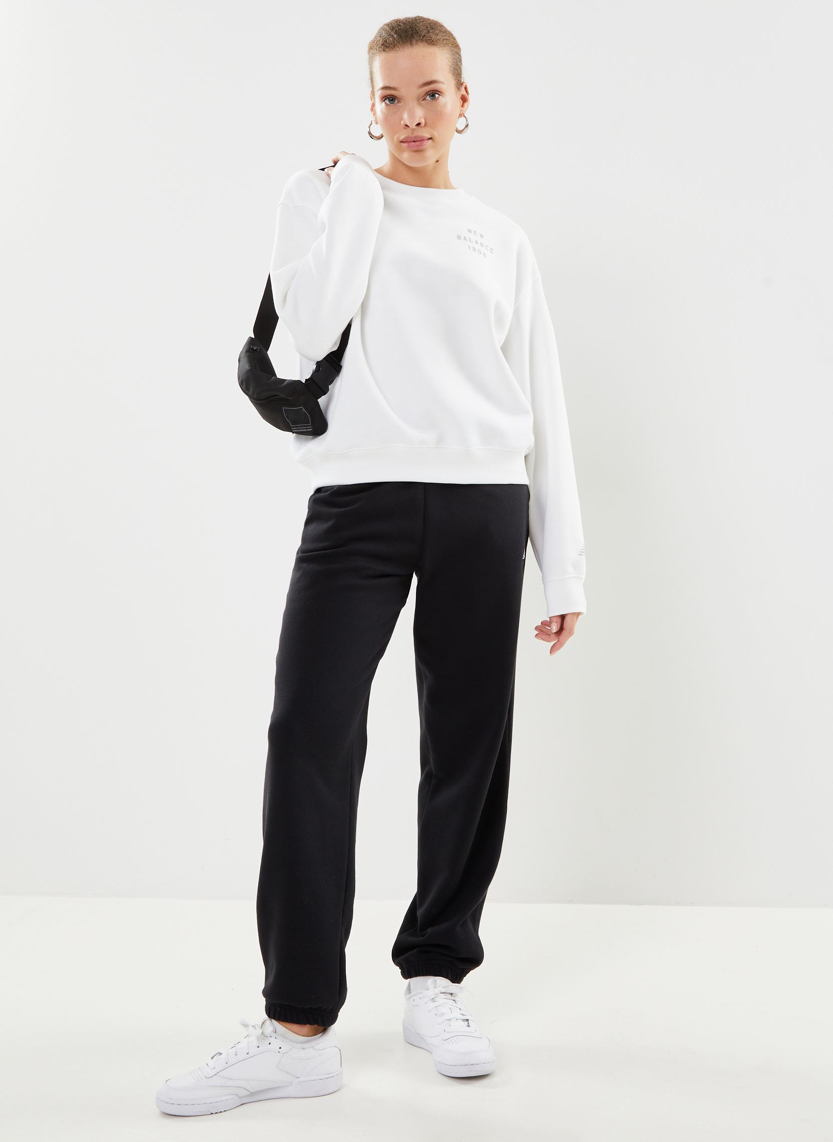 Sweater IC FLEECE CREW W dames wit New Balance Sweater IC FLEECE CREW W dames wit White