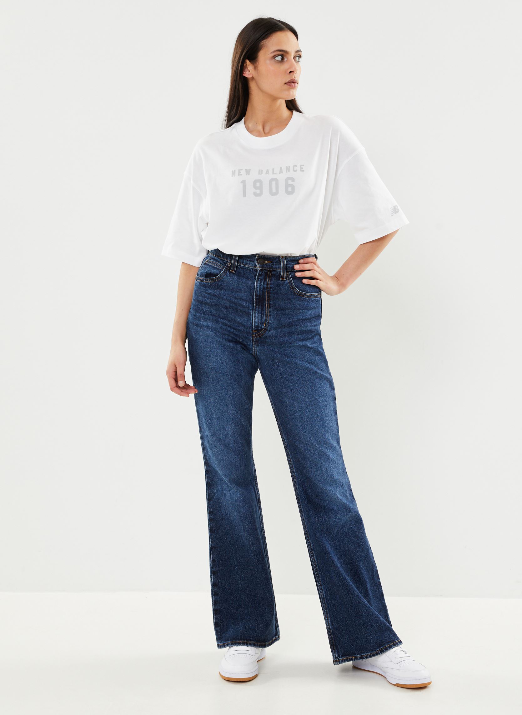 Tee-shirts manches courtes IC JR T-SHIRT W femme blanc New Balance Tee-shirts manches courtes IC JR T-SHIRT W femme blanc White