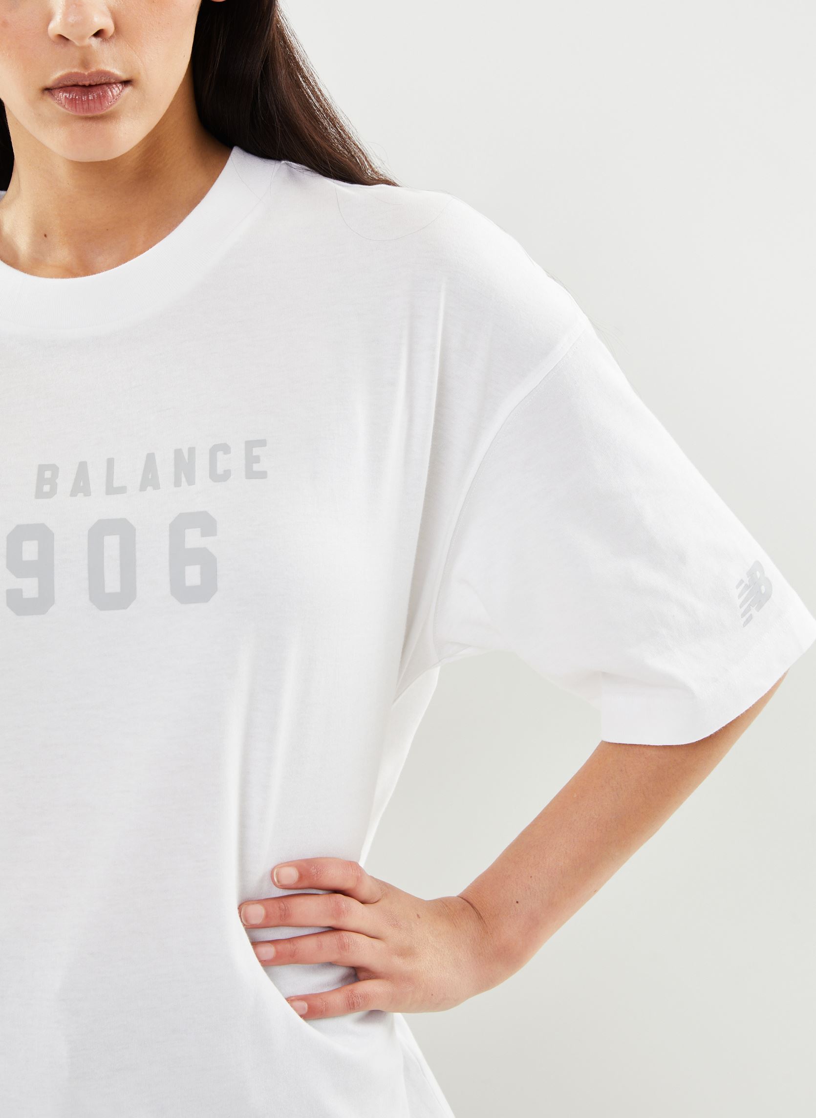 Tee-shirts manches courtes IC JR T-SHIRT W femme blanc New Balance Tee-shirts manches courtes IC JR T-SHIRT W femme blanc White