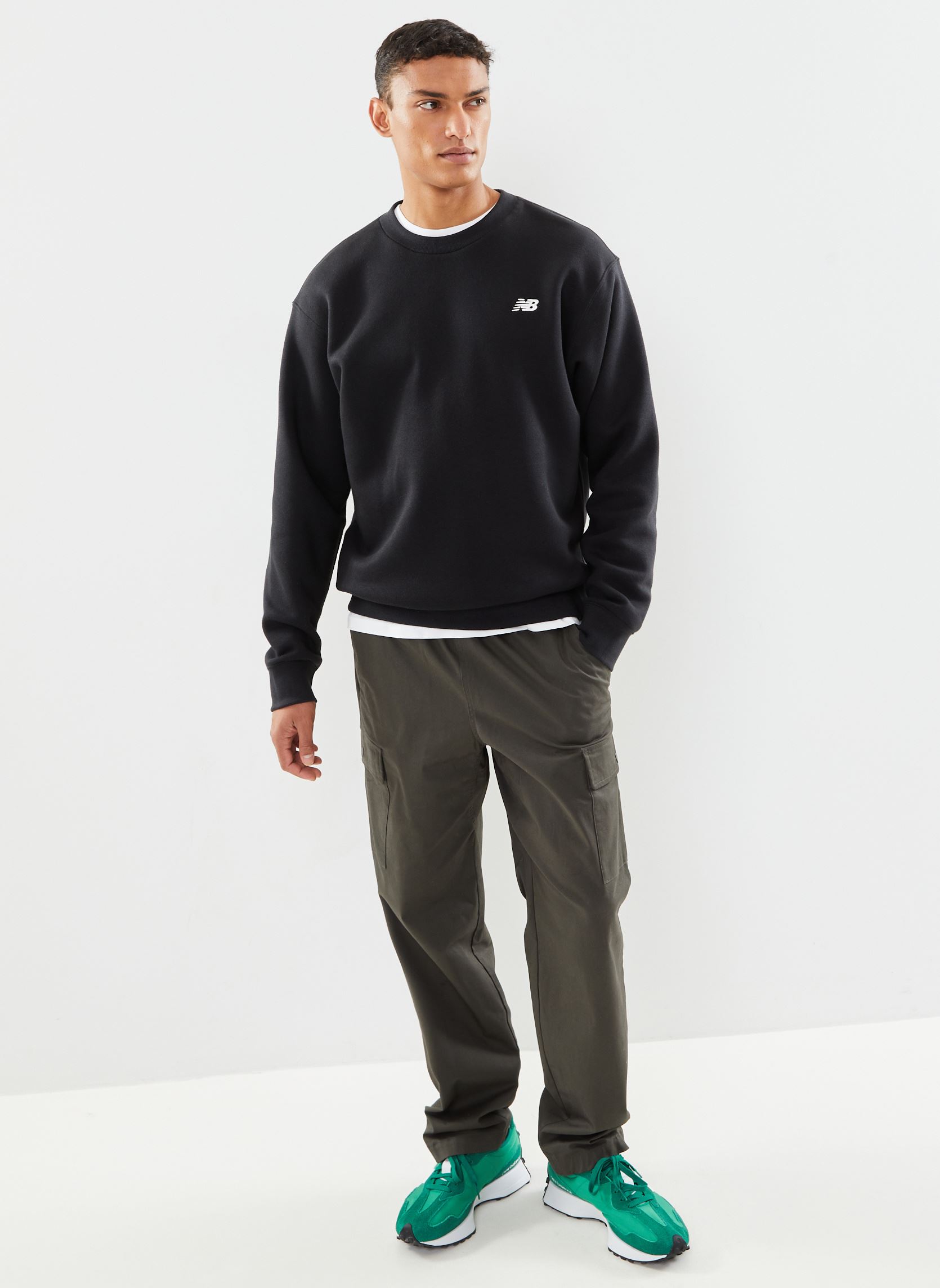 Sweats Sport Essentials Fleece Crew M homme noir New Balance Sweats Sport Essentials Fleece Crew M homme noir BLACK