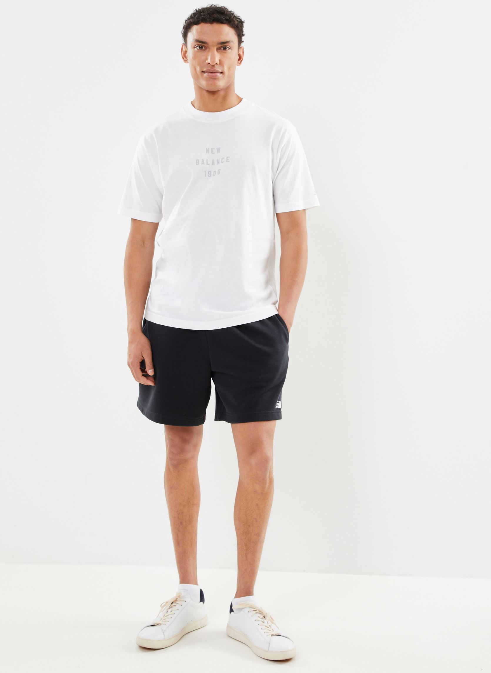 Kurzarm-T-Shirts SGH FZ M herren weiß New Balance Kurzarm-T-Shirts SGH FZ M herren weiß White