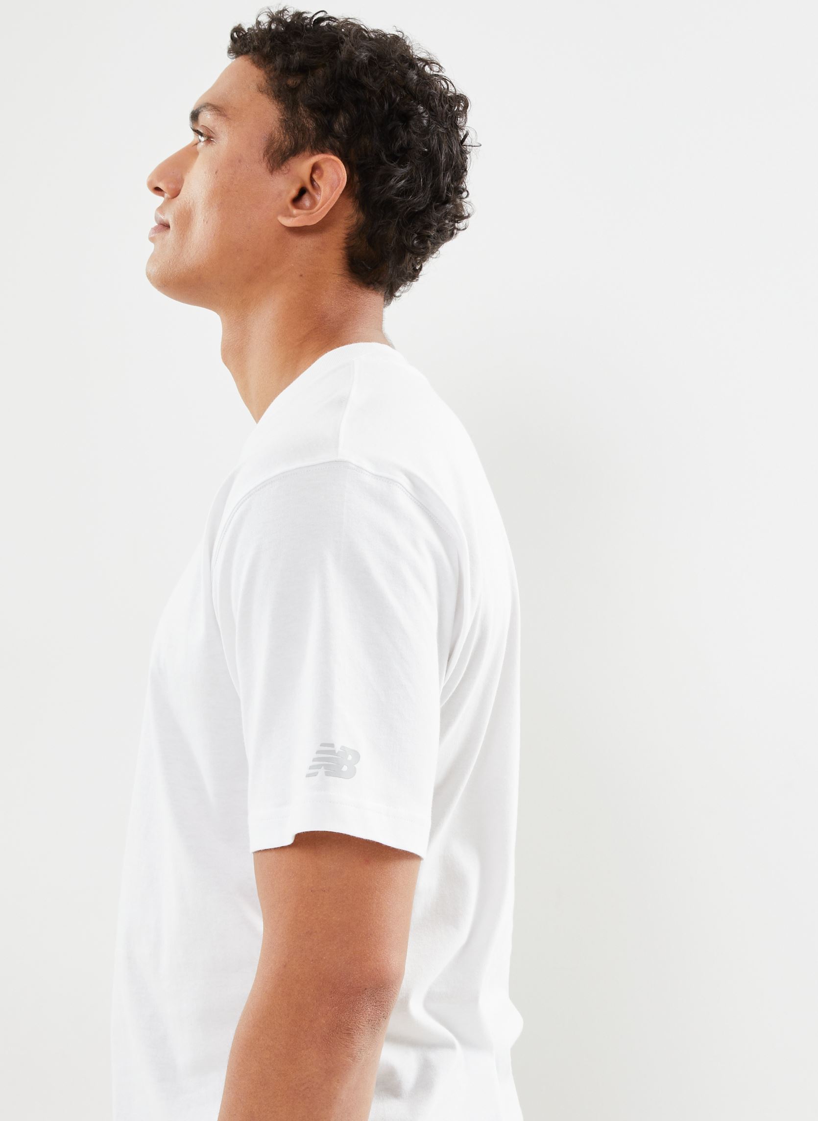 Kurzarm-T-Shirts SGH FZ M herren weiß New Balance Kurzarm-T-Shirts SGH FZ M herren weiß White