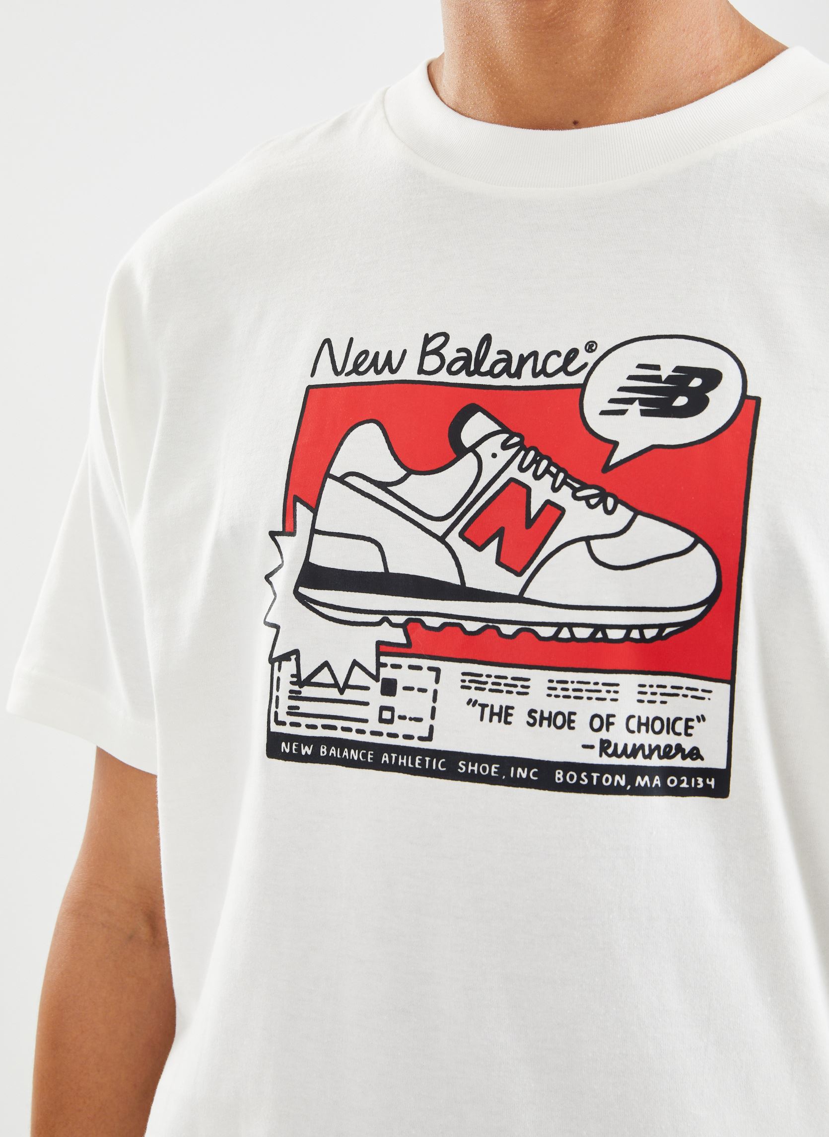 Tee-shirts manches courtes S/S Top M/ homme blanc New Balance Tee-shirts manches courtes S/S Top M/ homme blanc SeaSalt