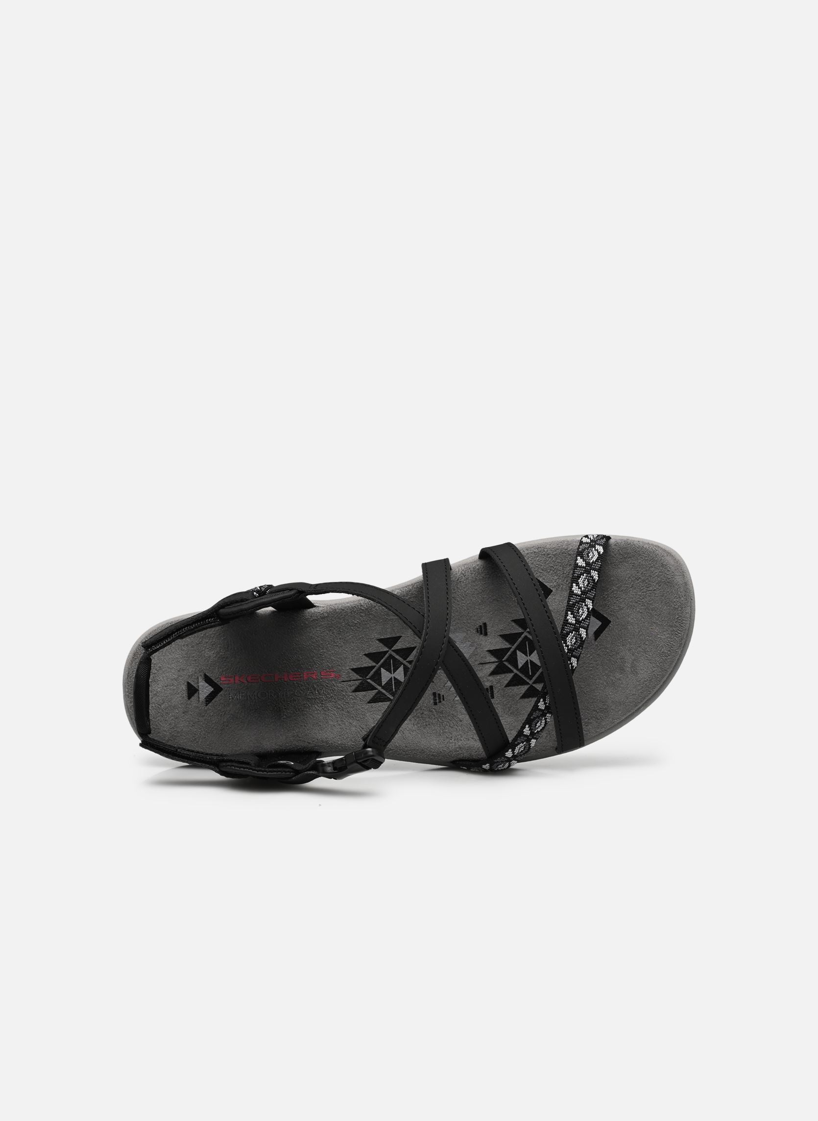 Platte sandalen Reggae Slim - Vacay dames zwart Skechers Platte sandalen Reggae Slim - Vacay dames zwart BLK