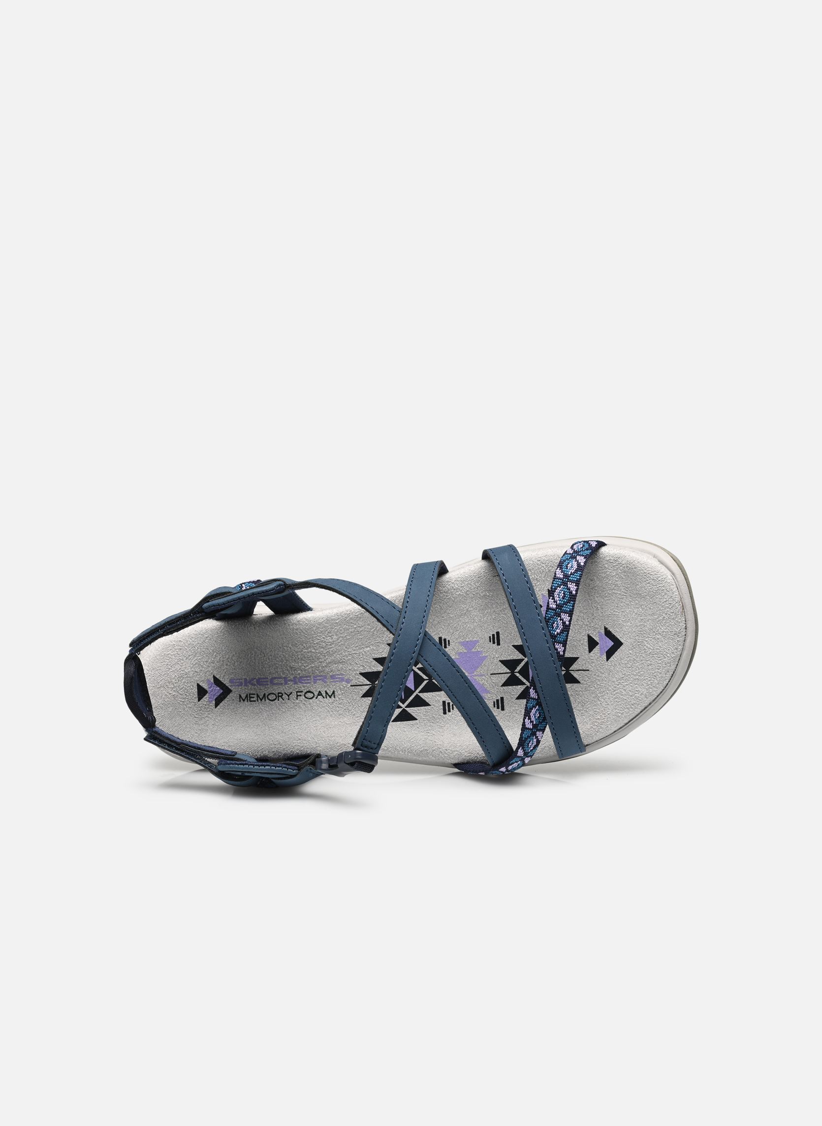 Platte sandalen Reggae Slim - Vacay dames blauw Skechers Platte sandalen Reggae Slim - Vacay dames blauw NVY