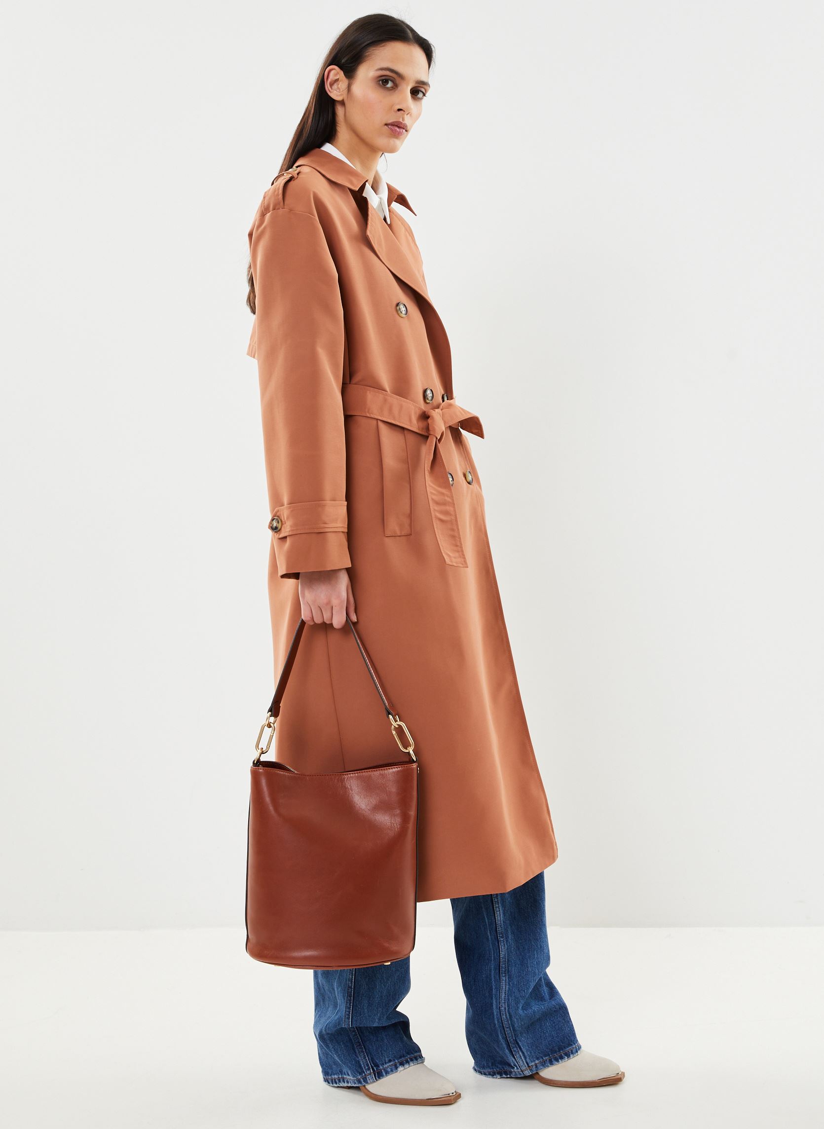 Trench-coats Vmchloe Long Trenchcoat Noos femme marron Vero Moda Trench-coats Vmchloe Long Trenchcoat Noos femme marron Russet