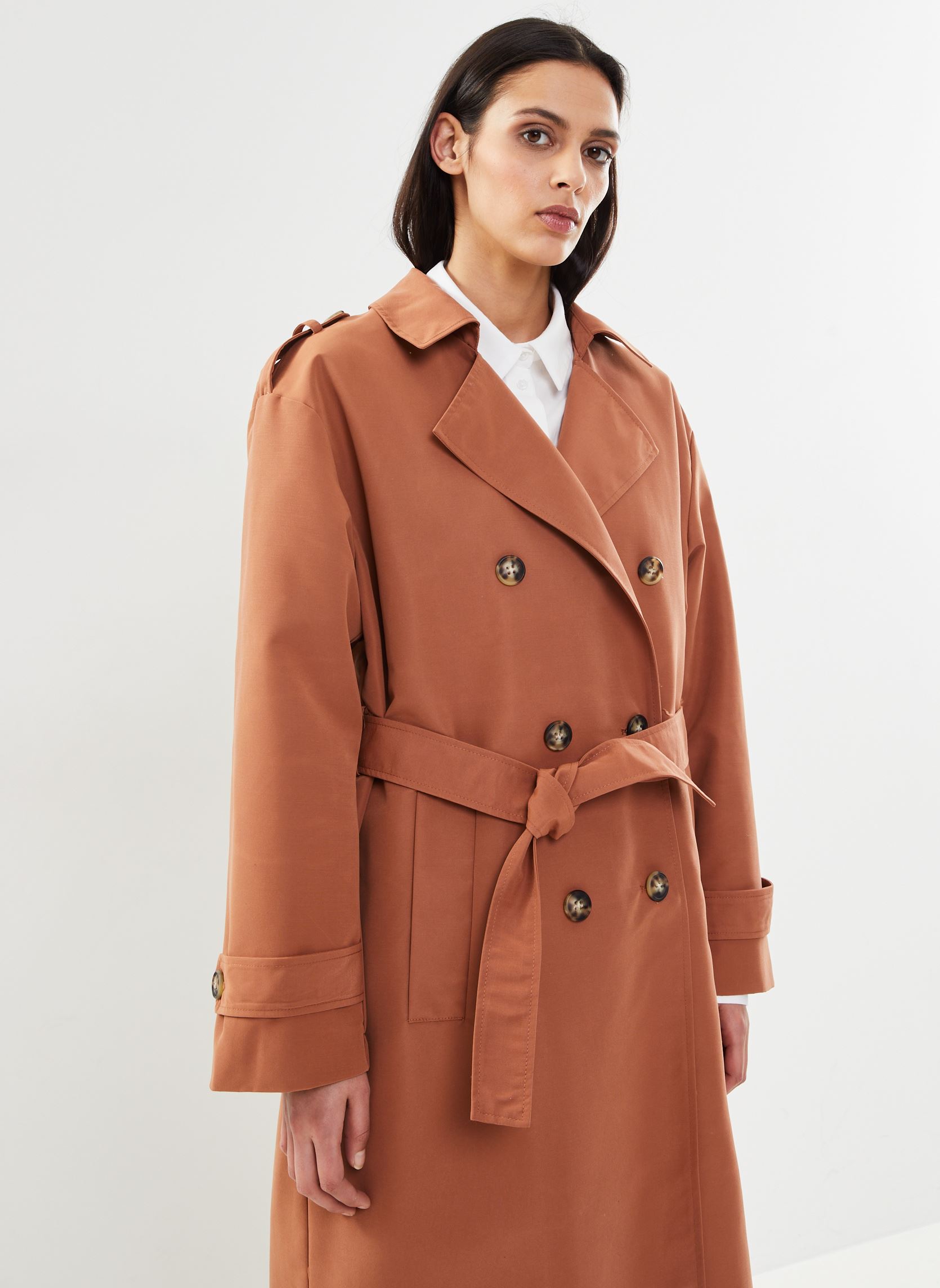 Trench-coats Vmchloe Long Trenchcoat Noos femme marron Vero Moda Trench-coats Vmchloe Long Trenchcoat Noos femme marron Russet