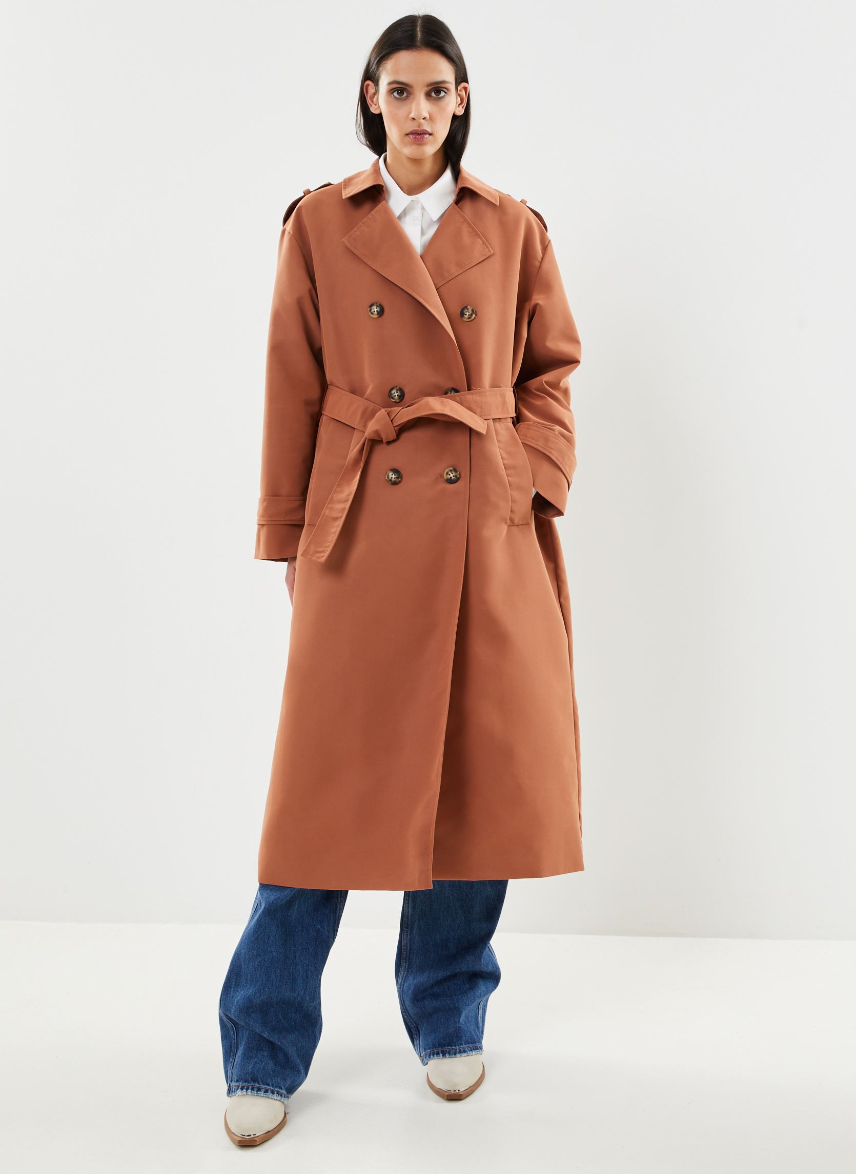 Trench-coats Vmchloe Long Trenchcoat Noos femme marron Vero Moda Trench-coats Vmchloe Long Trenchcoat Noos femme marron Russet