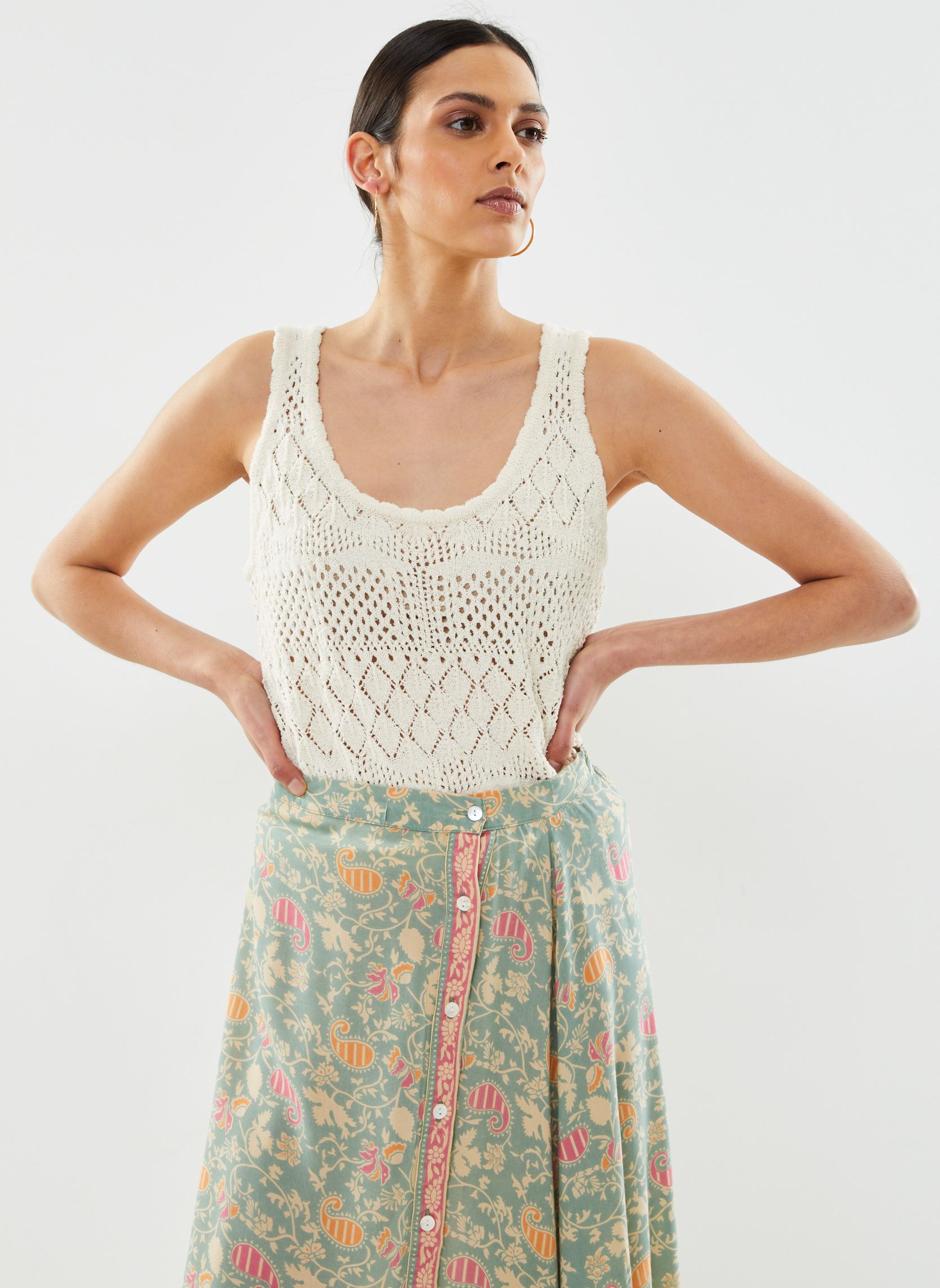 Vêtements Vero Moda Vmamalfi Sl U Neck Short Pullover Ga pour Accessoires