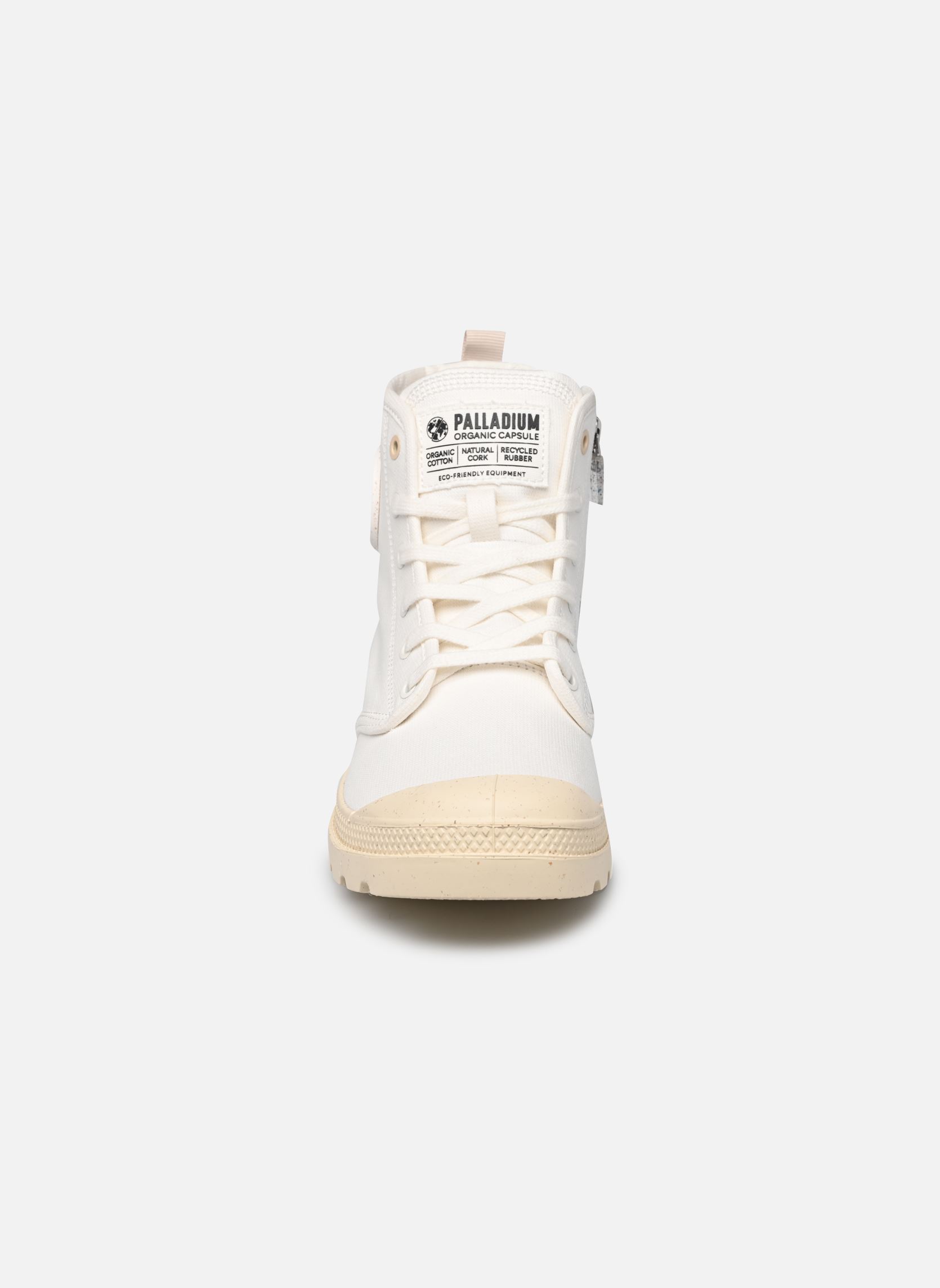 Botines con cordones PAMPA HI ZIP ORGANIC mujer blanco Palladium Botines con cordones PAMPA HI ZIP ORGANIC mujer blanco STAR WHITE