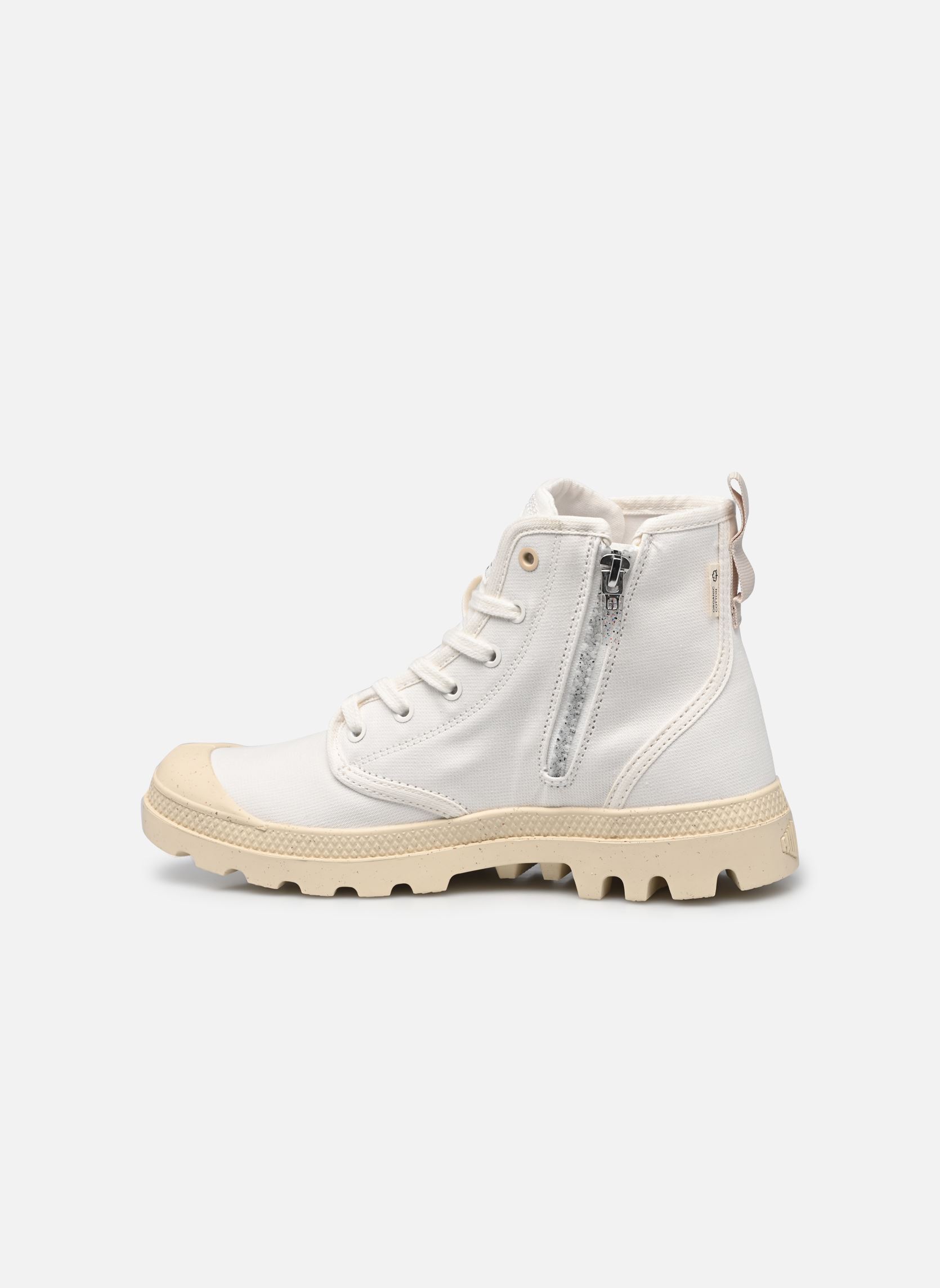 Botines con cordones PAMPA HI ZIP ORGANIC mujer blanco Palladium Botines con cordones PAMPA HI ZIP ORGANIC mujer blanco STAR WHITE