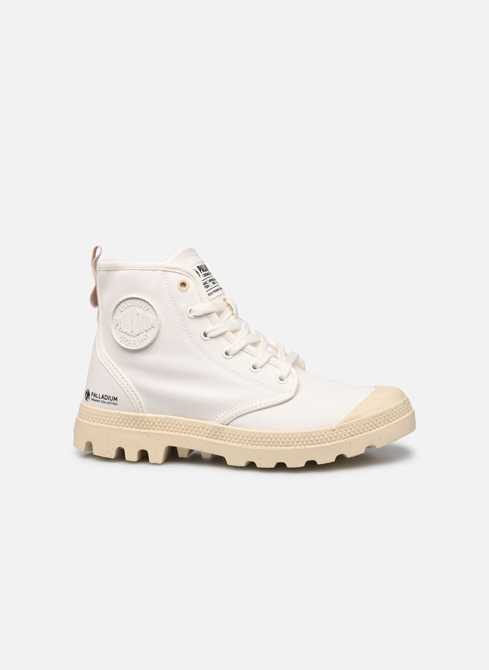 Botines con cordones PAMPA HI ZIP ORGANIC mujer blanco Palladium Botines con cordones PAMPA HI ZIP ORGANIC mujer blanco STAR WHITE